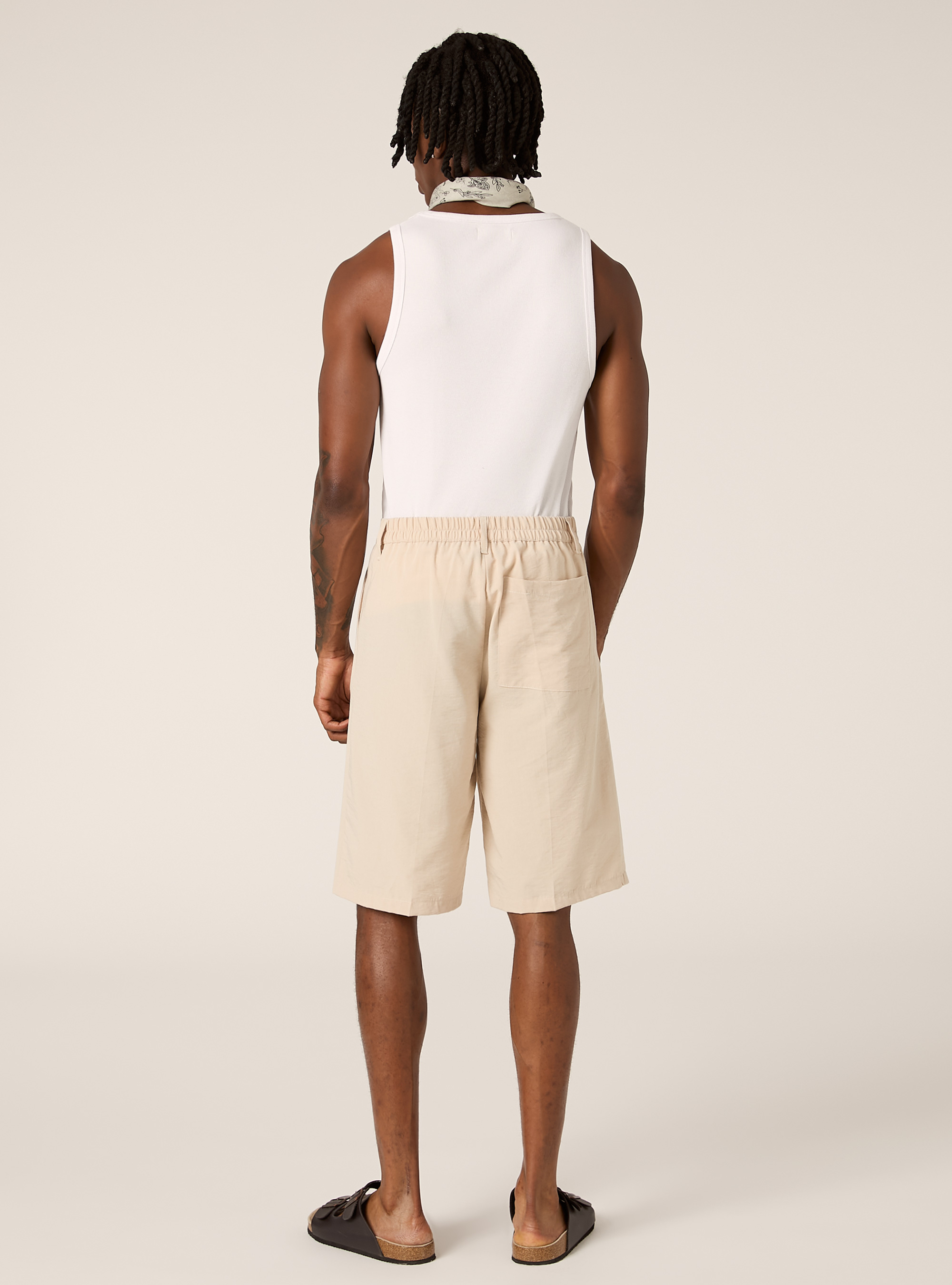 Bermuda l&eacute;ger avec plis, BG2 BEIGE MEDIUM