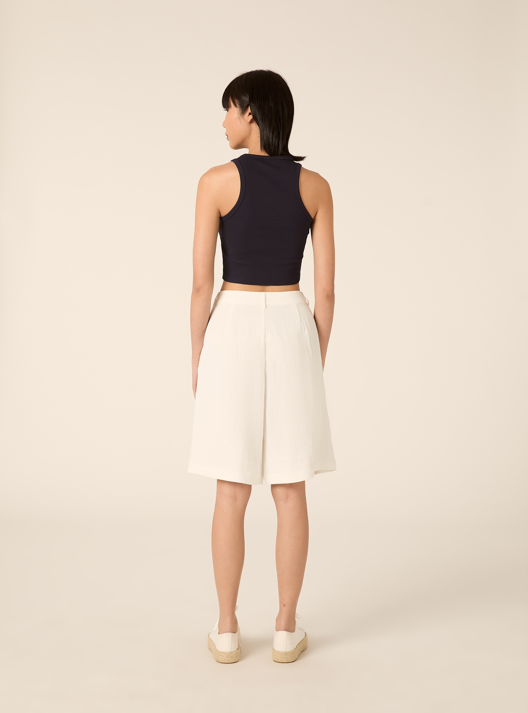 Kurzes, geripptes Tanktop, NA3 NAVY LIGHT