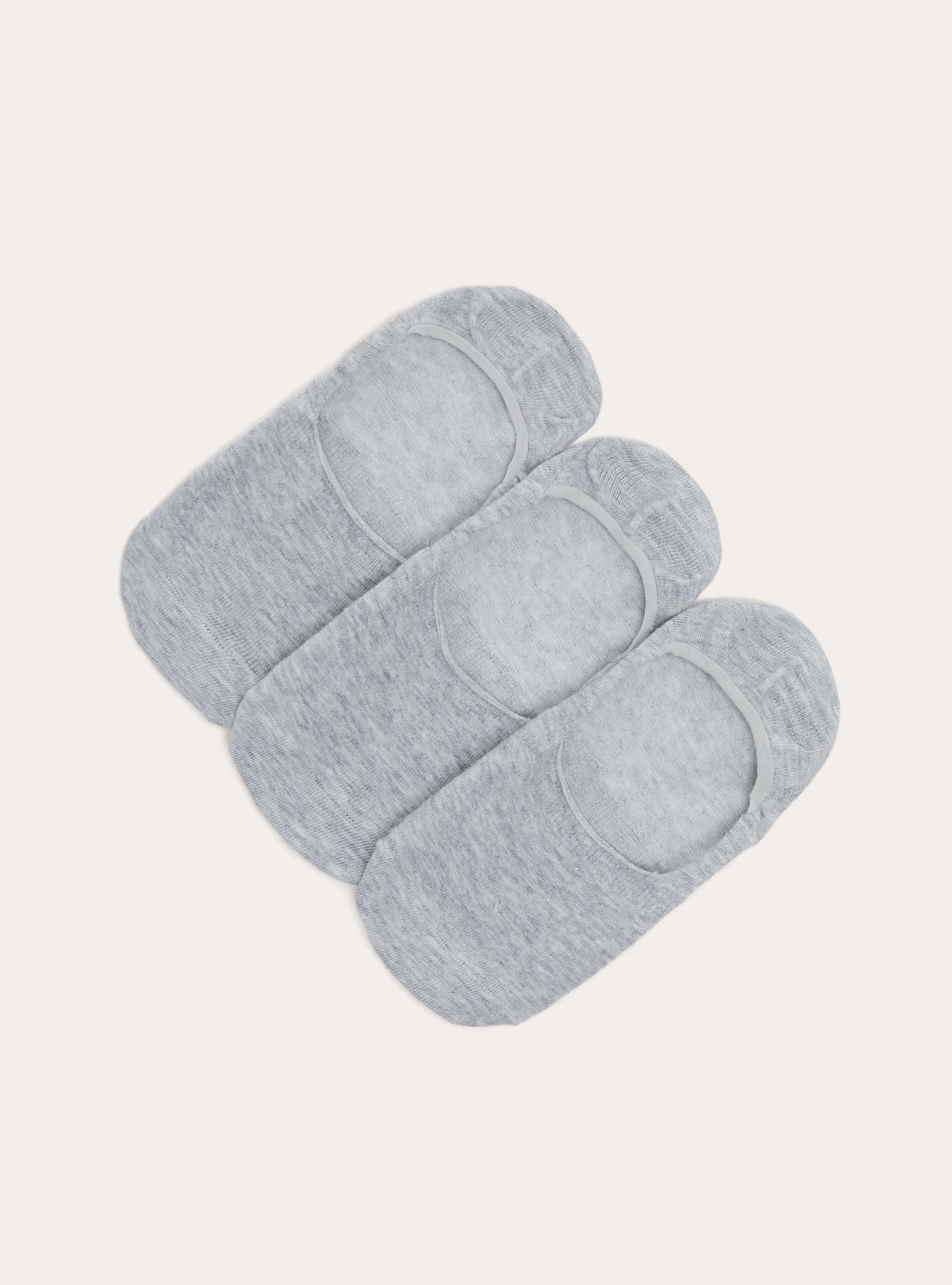 Multipack 3 Pairs of Invisible No-Show Socks, MGY3 GREY MEL LIGHT