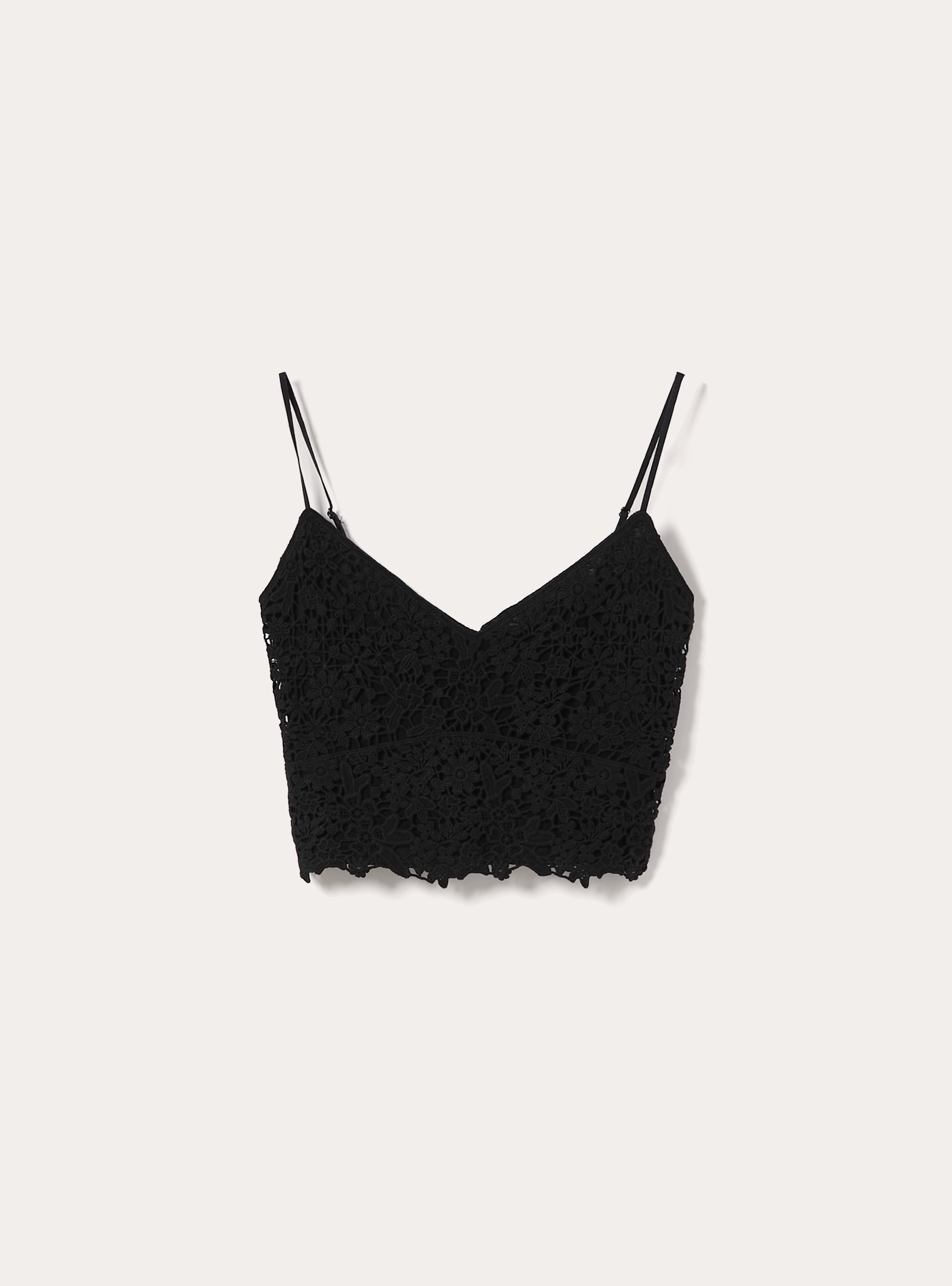 Top de crochet con tirantes, BK1 BLACK