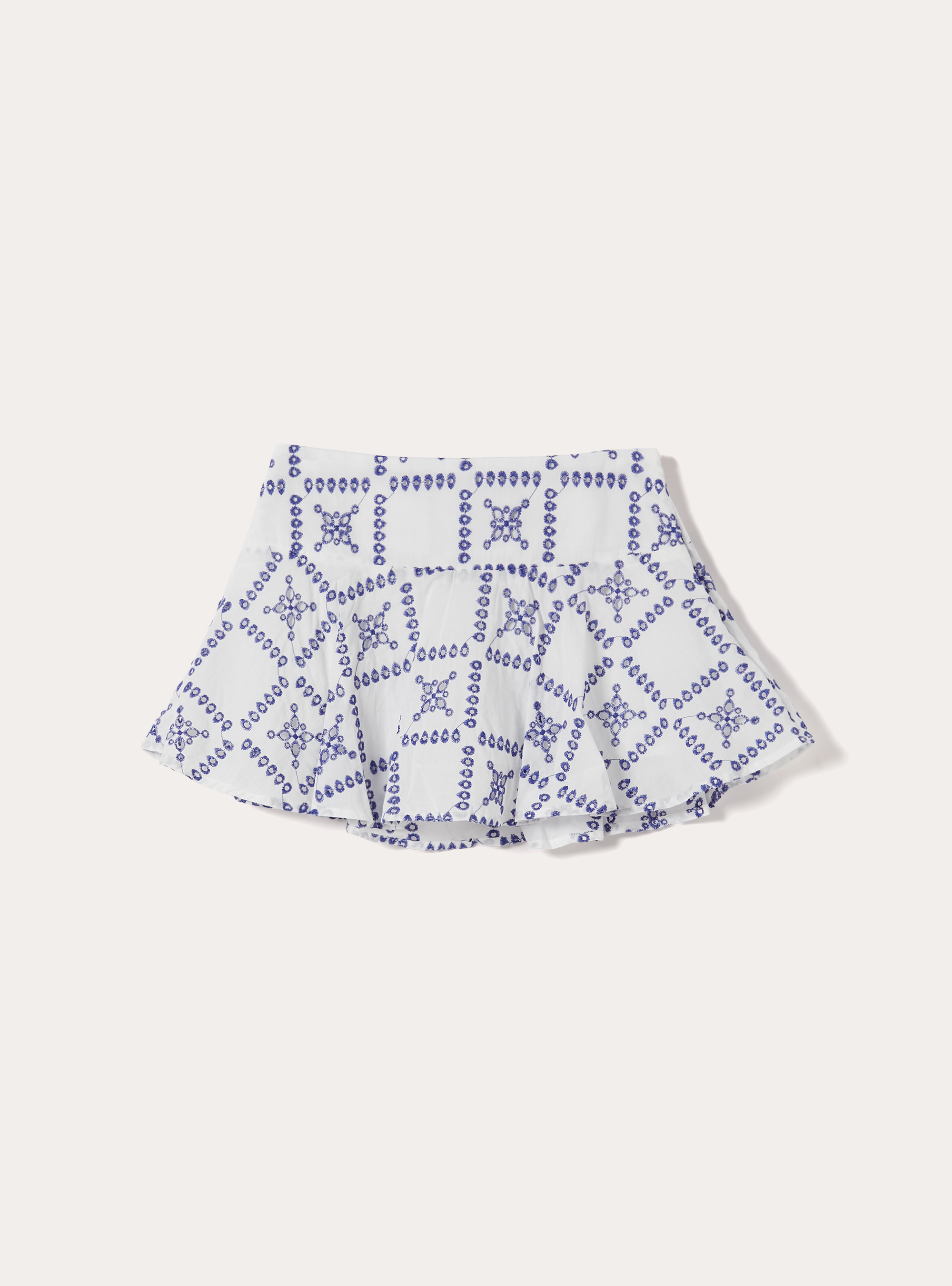 Minifalda May&oacute;lica de Encaje Sangallo, WH2 WHITE