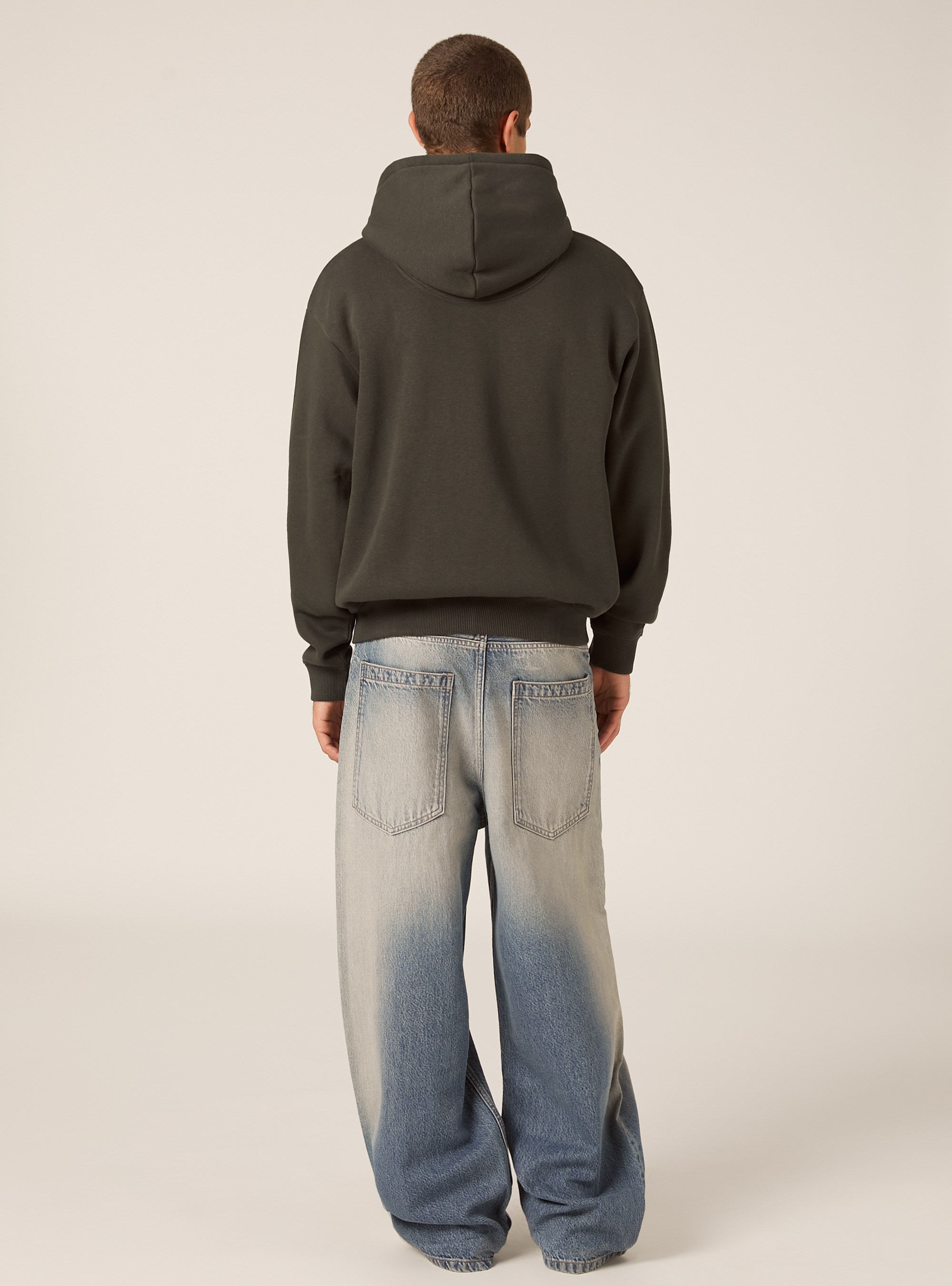 Sweat-shirt zipp&eacute; &agrave; capuche coupe boxy, KY1 KAKY DARK