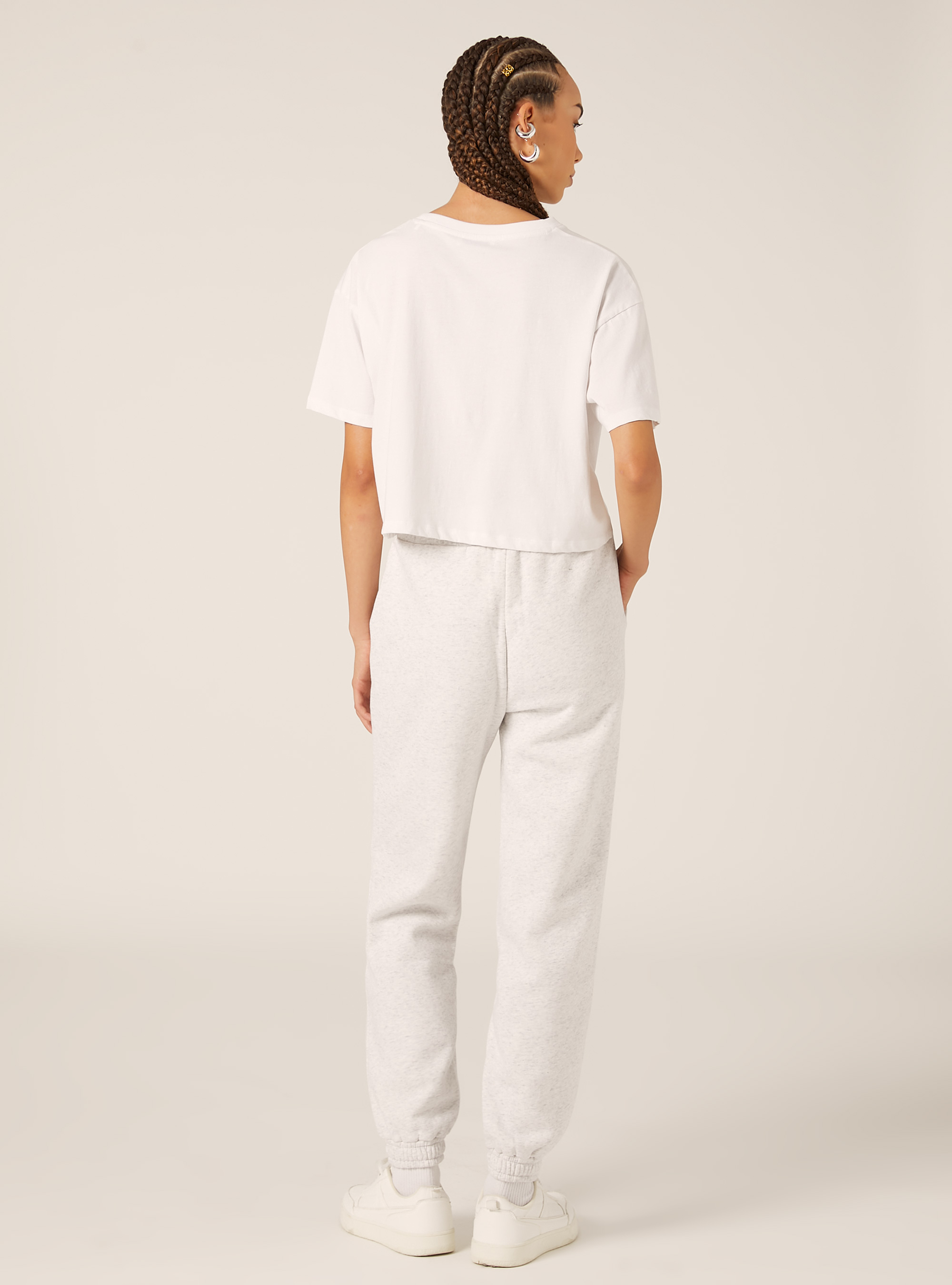 Pantalon jogger en molleton, MGY3 GREY MEL LIGHT