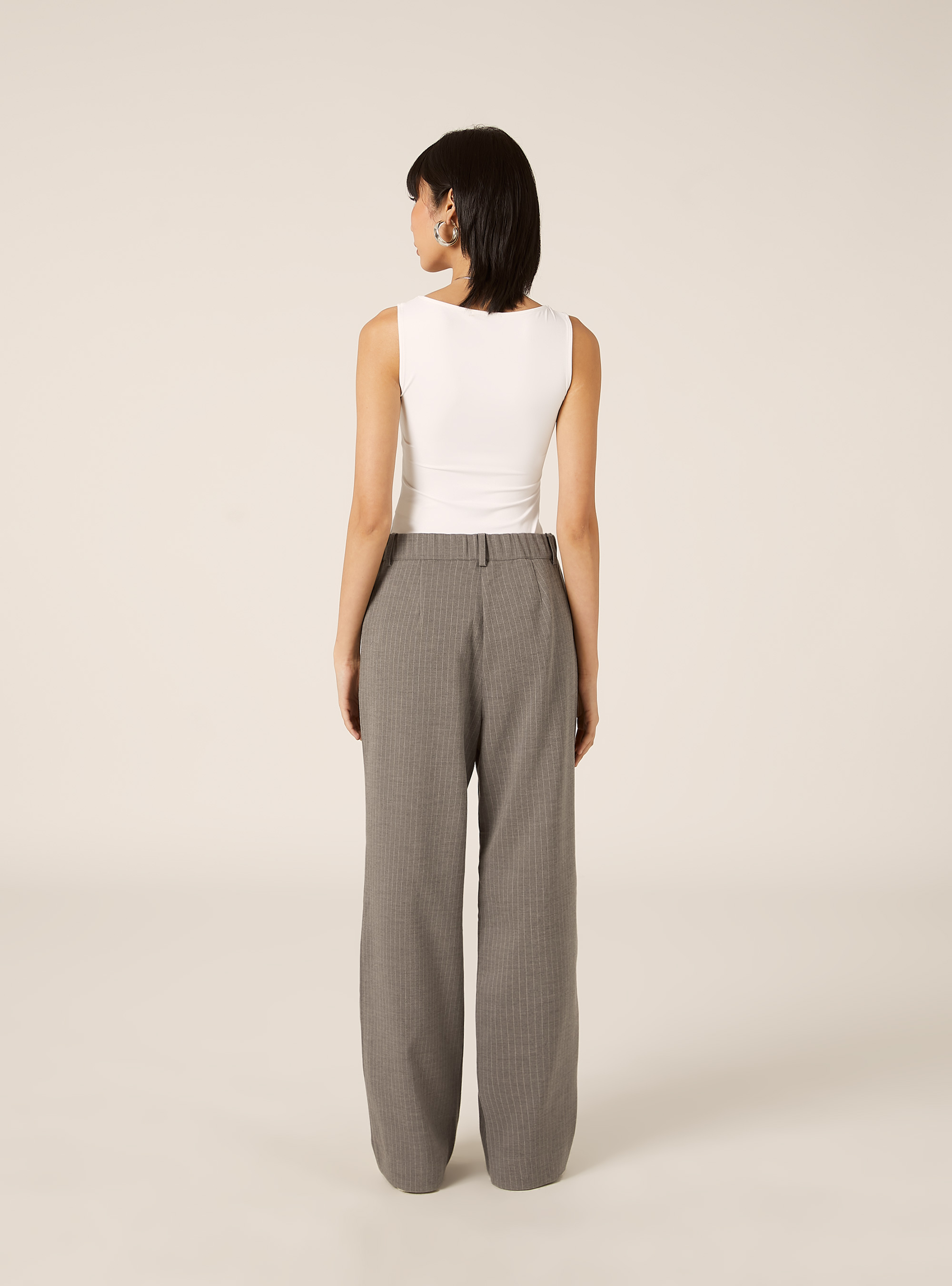Pantalones elegantes a rayas, MGY1 GREY MEL DARK