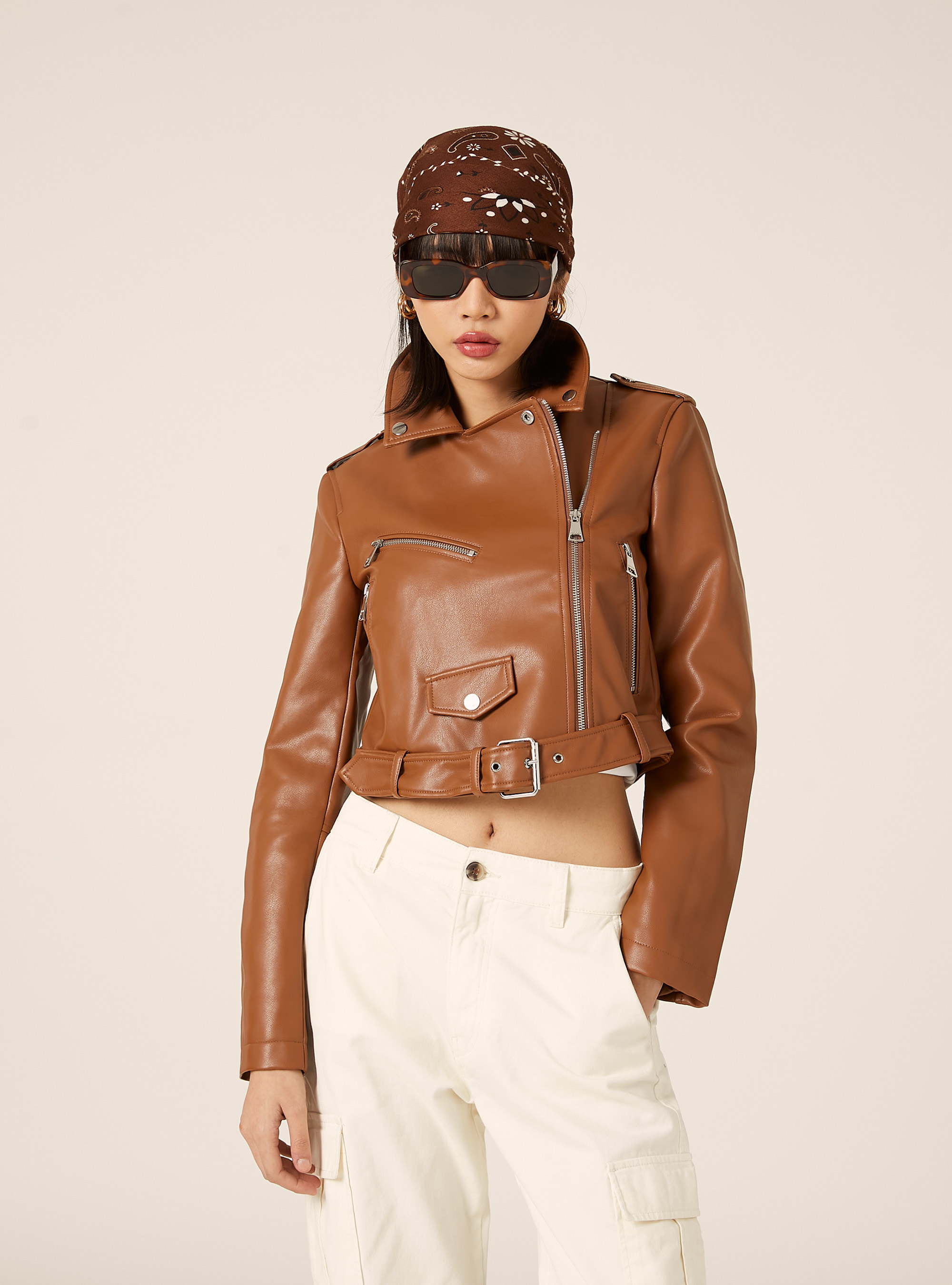 Chaqueta motera efecto piel, TB2 TOBACCO MEDIUM