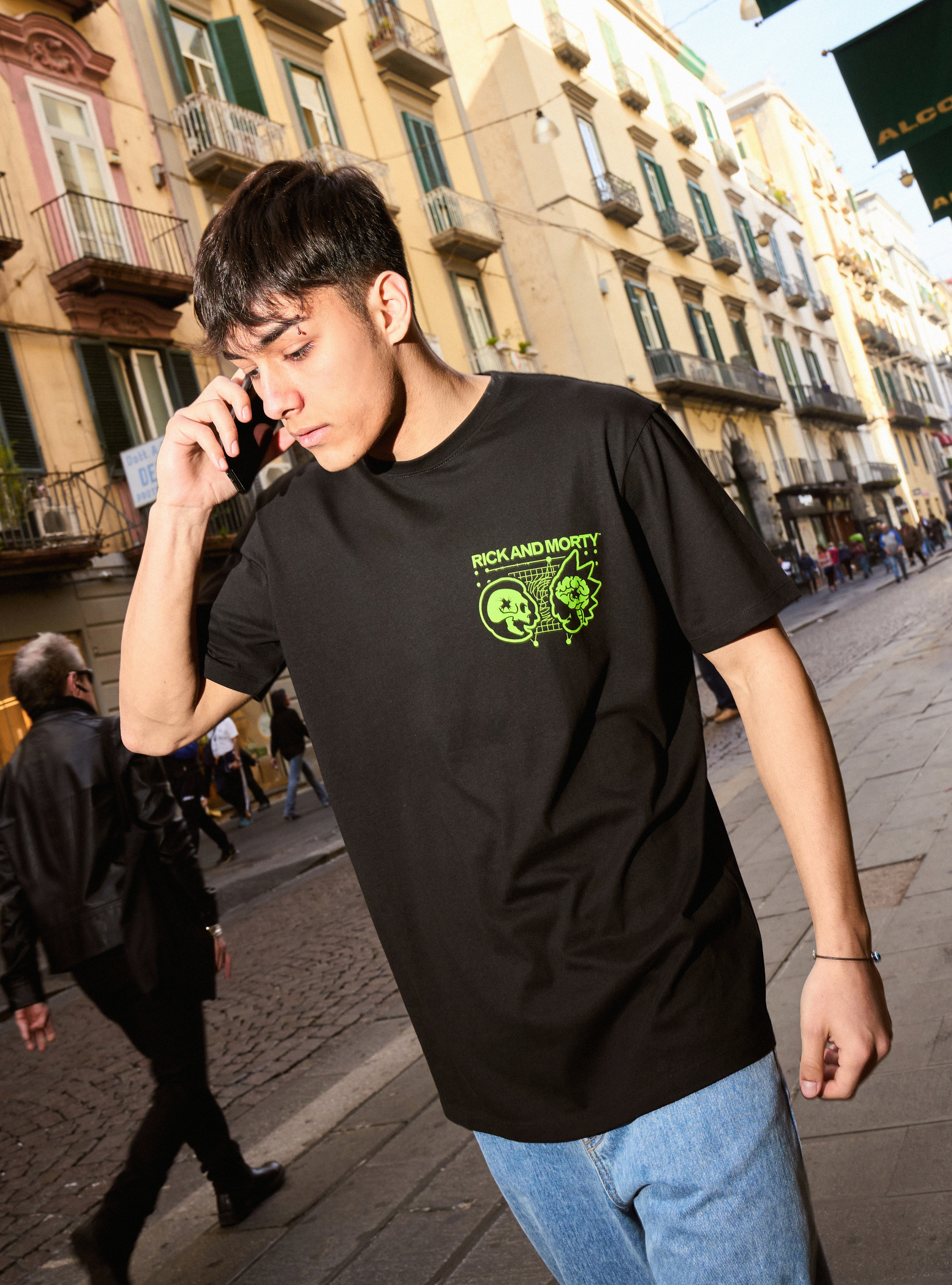 T-shirt rick and morty, BK1 BLACK