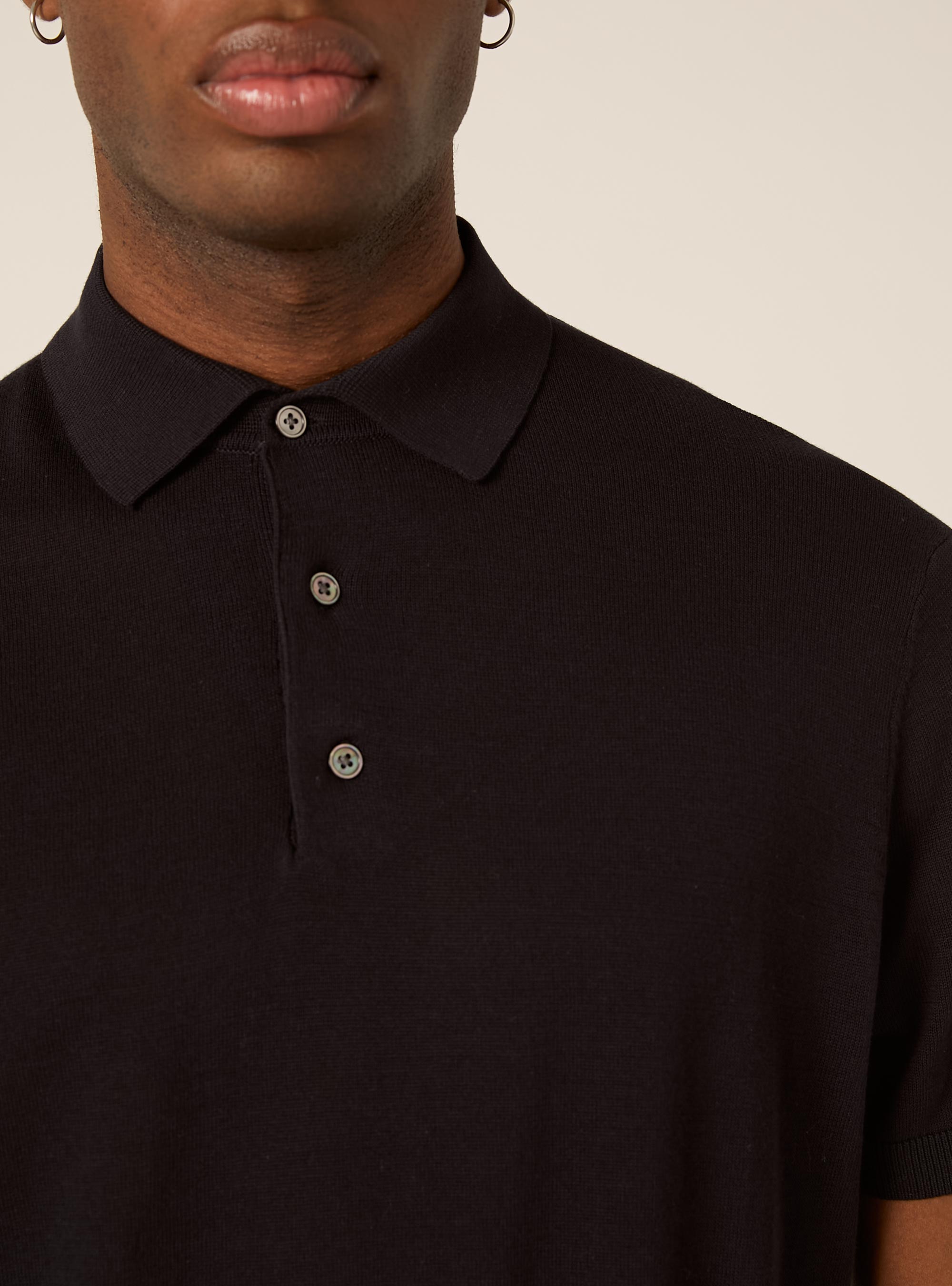 Polo de punto de algod&oacute;n extrafino, NA1 NAVY DARK