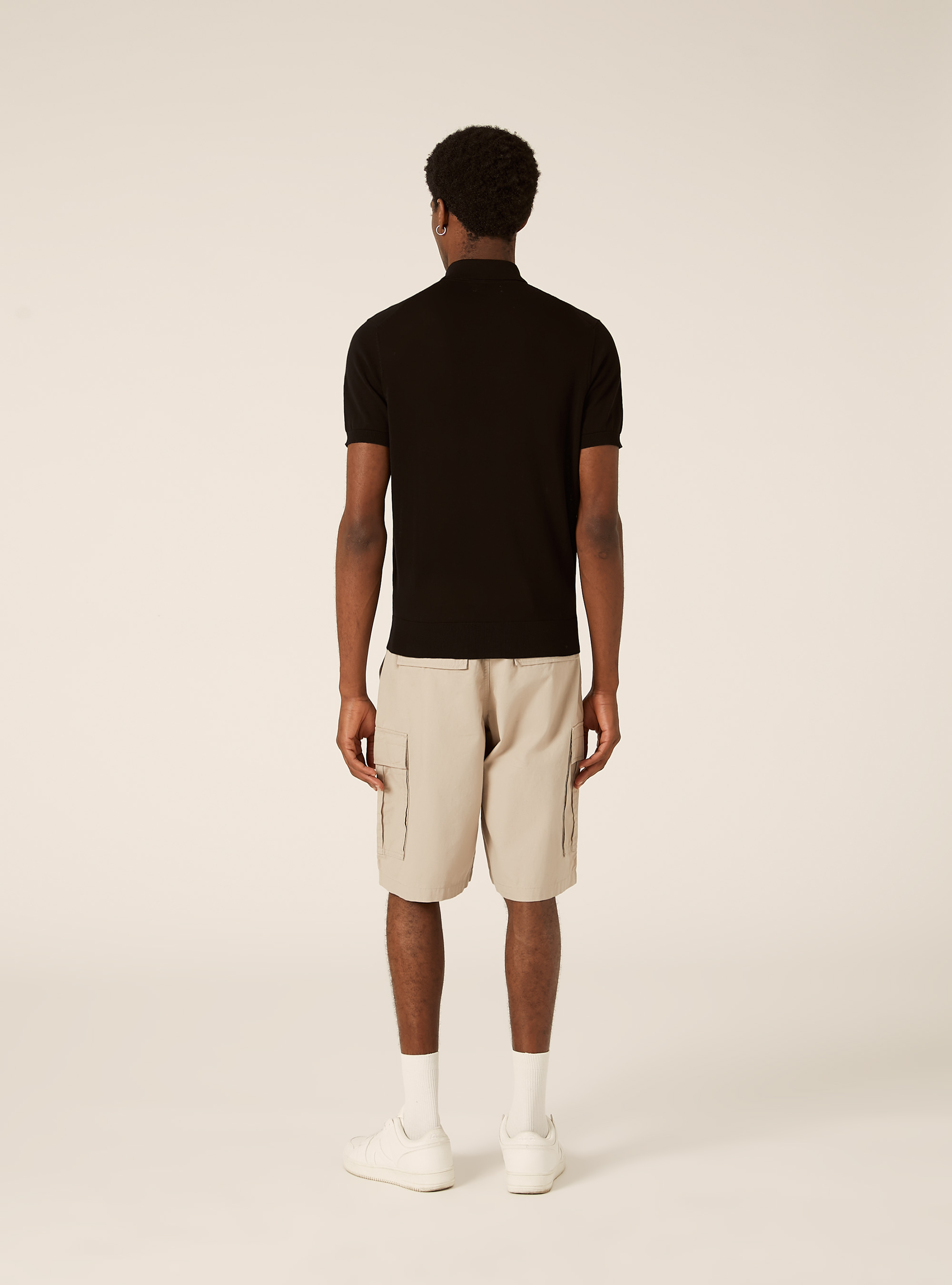 Polo en maille de coton extra-fin, BK1 BLACK
