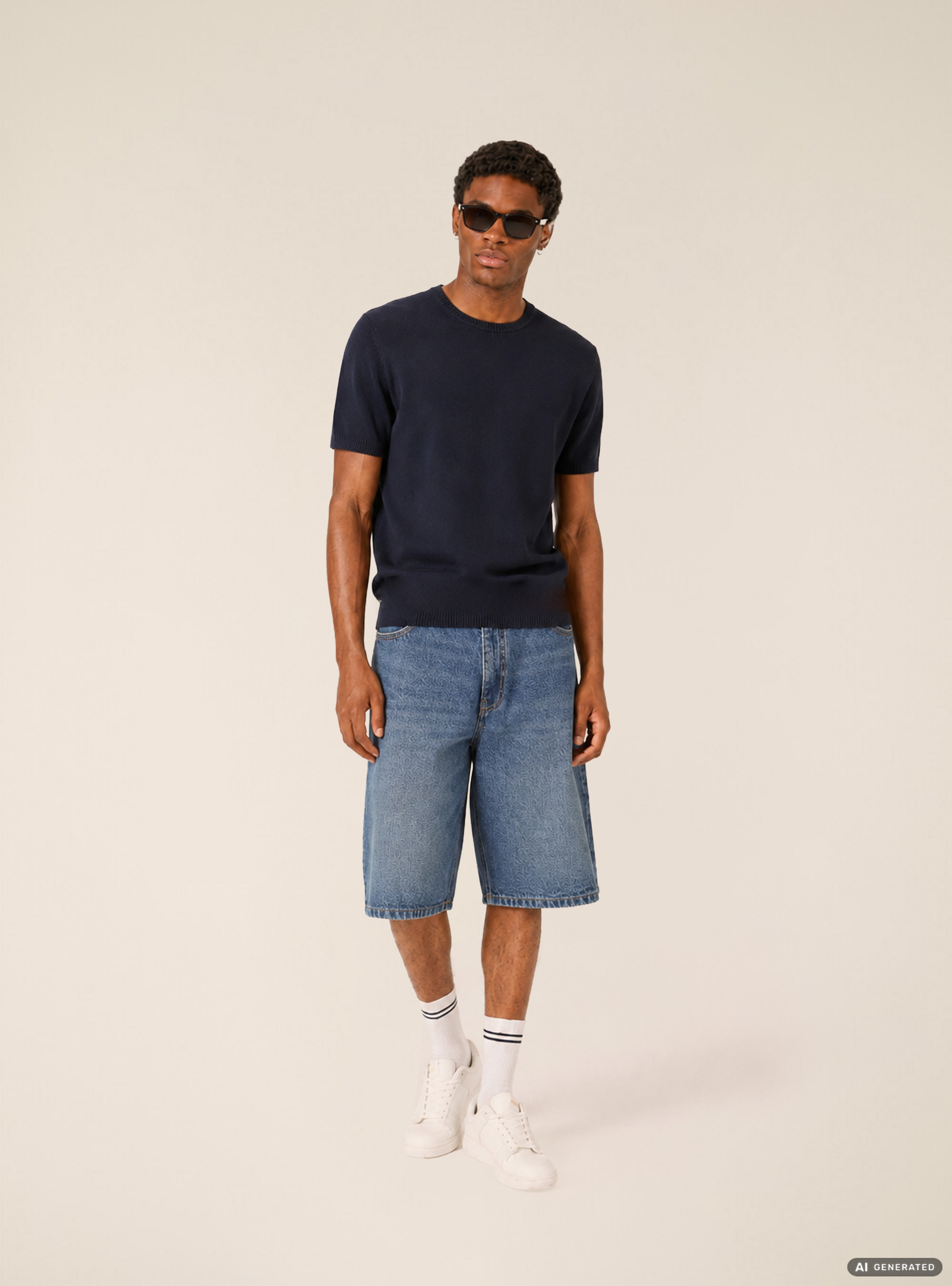 Short Sleeve Lightweight Knit T-Shirt, NA1 NAVY DARK