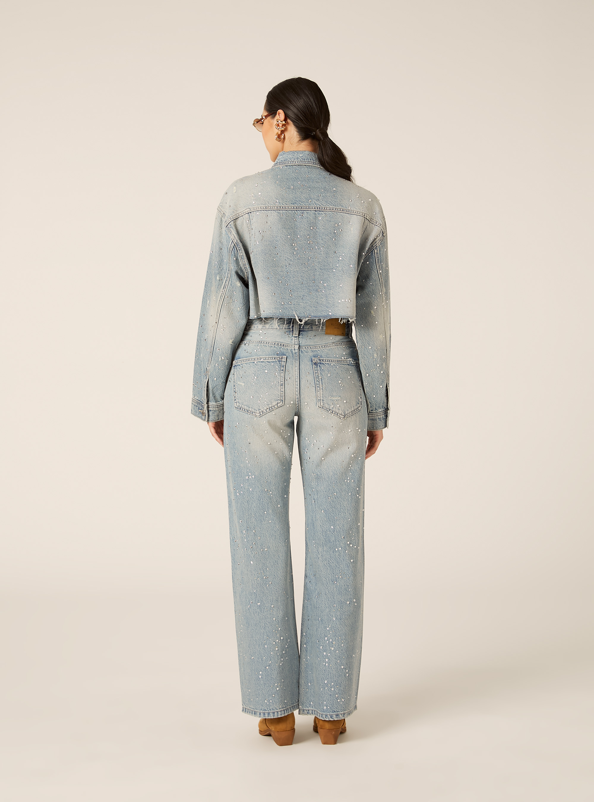 Chaqueta Vaquera con Estr&aacute;s, D006 AZURE