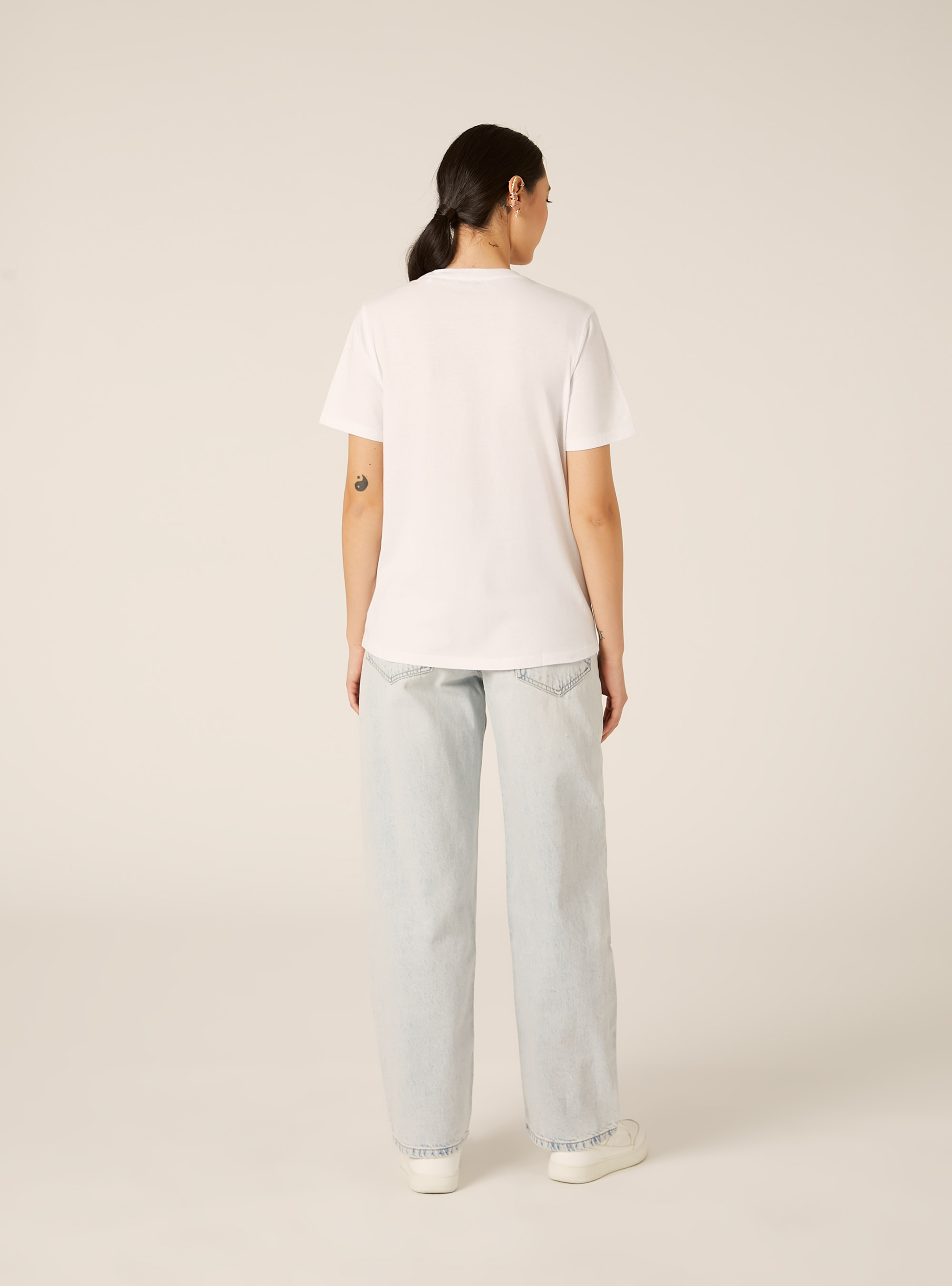 Camiseta con estampado metalizado, WH3 WHITE