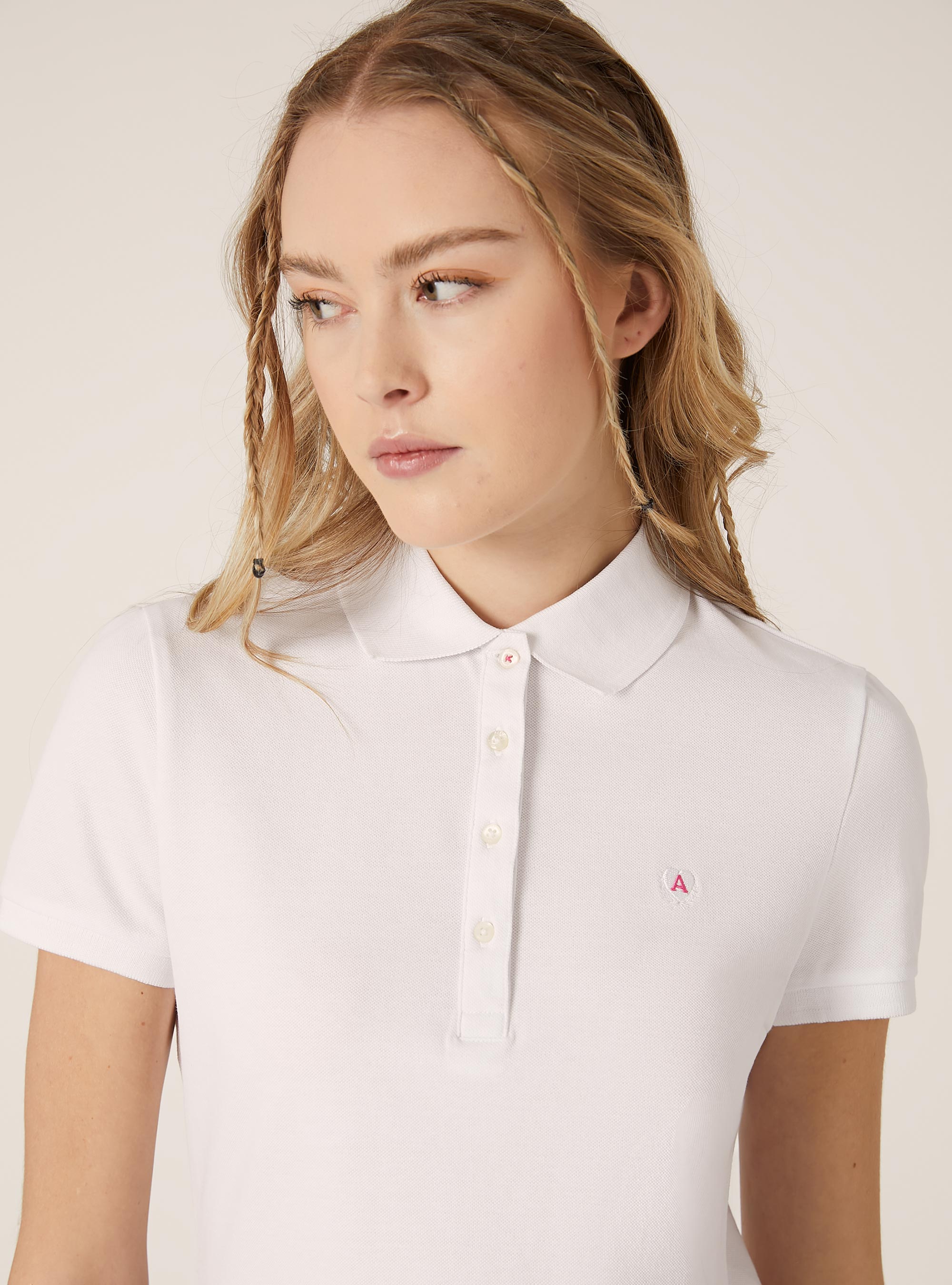 Polo de piqu&eacute; de algod&oacute;n con bordado, WH3 WHITE