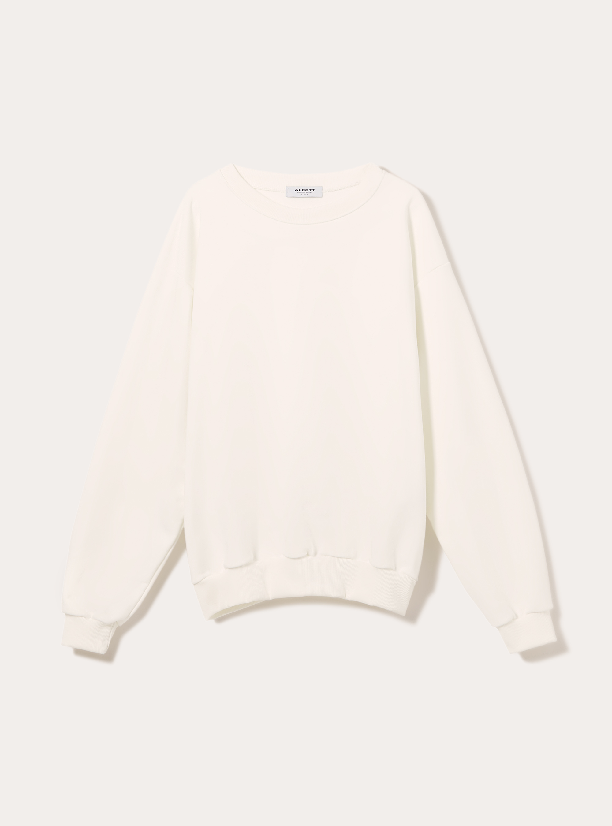 Sweat &agrave; col ras-du-cou boxy fit, WH2 WHITE