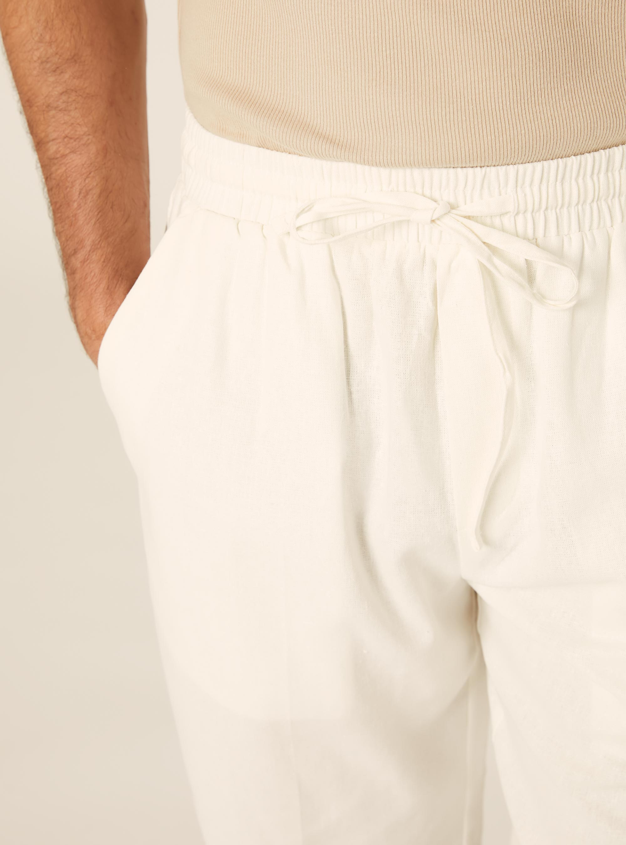 Bermudas aus Leinenmischung, WH2 WHITE