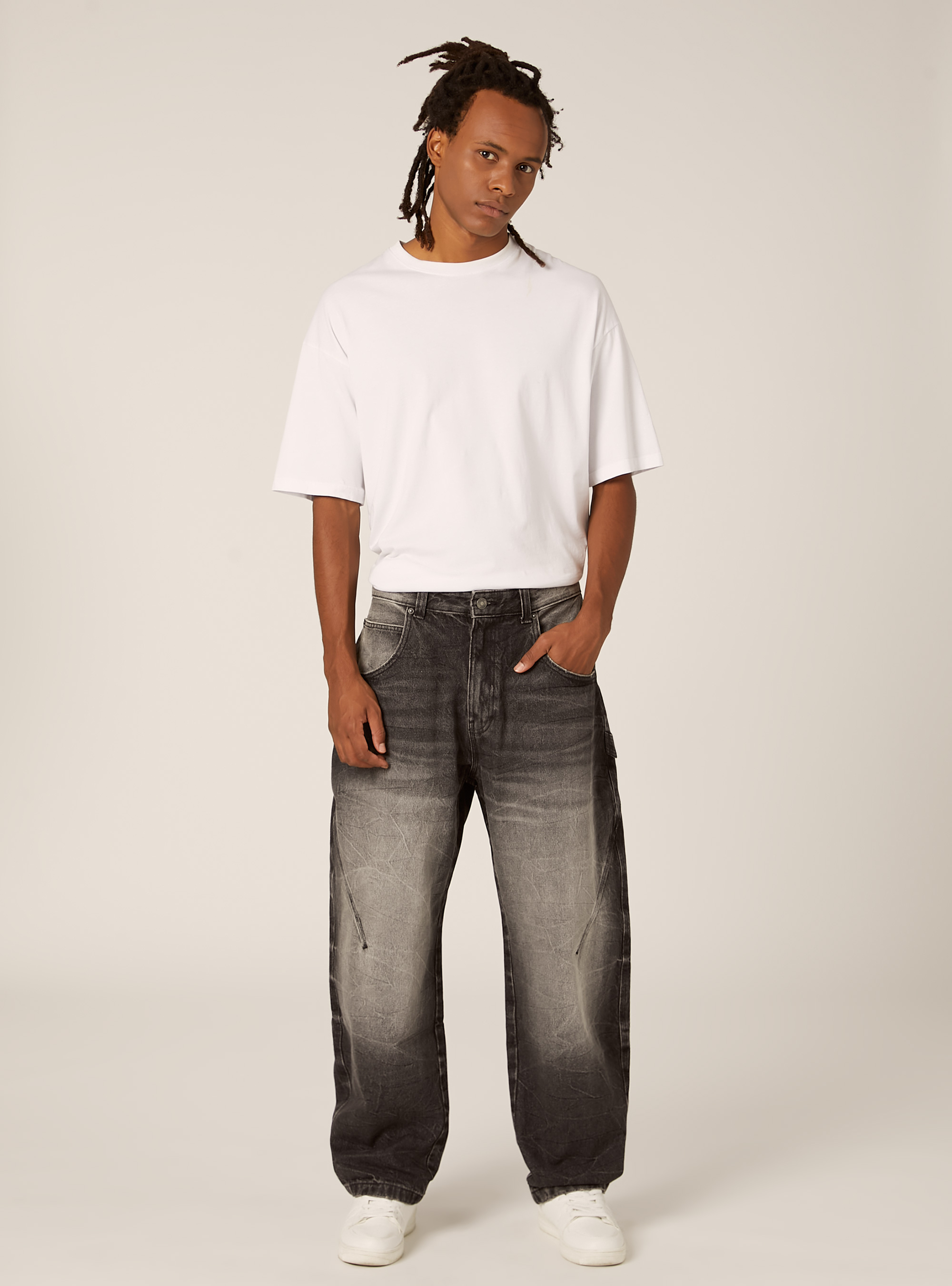 Balloon Carpenter Jeans, D000 BLACK