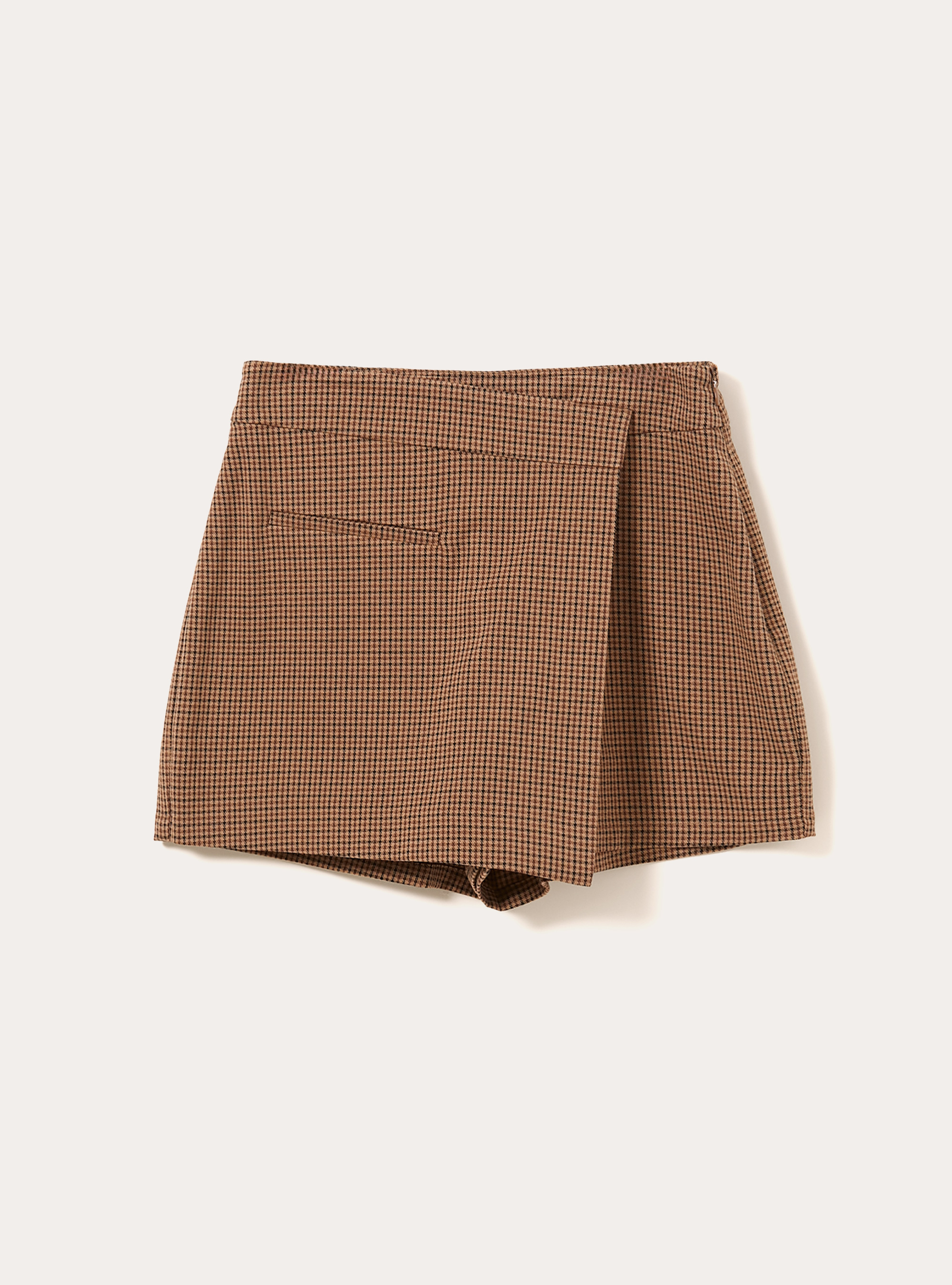 Jupe-short crois&eacute;e &agrave; motifs, BG1 BEIGE DARK