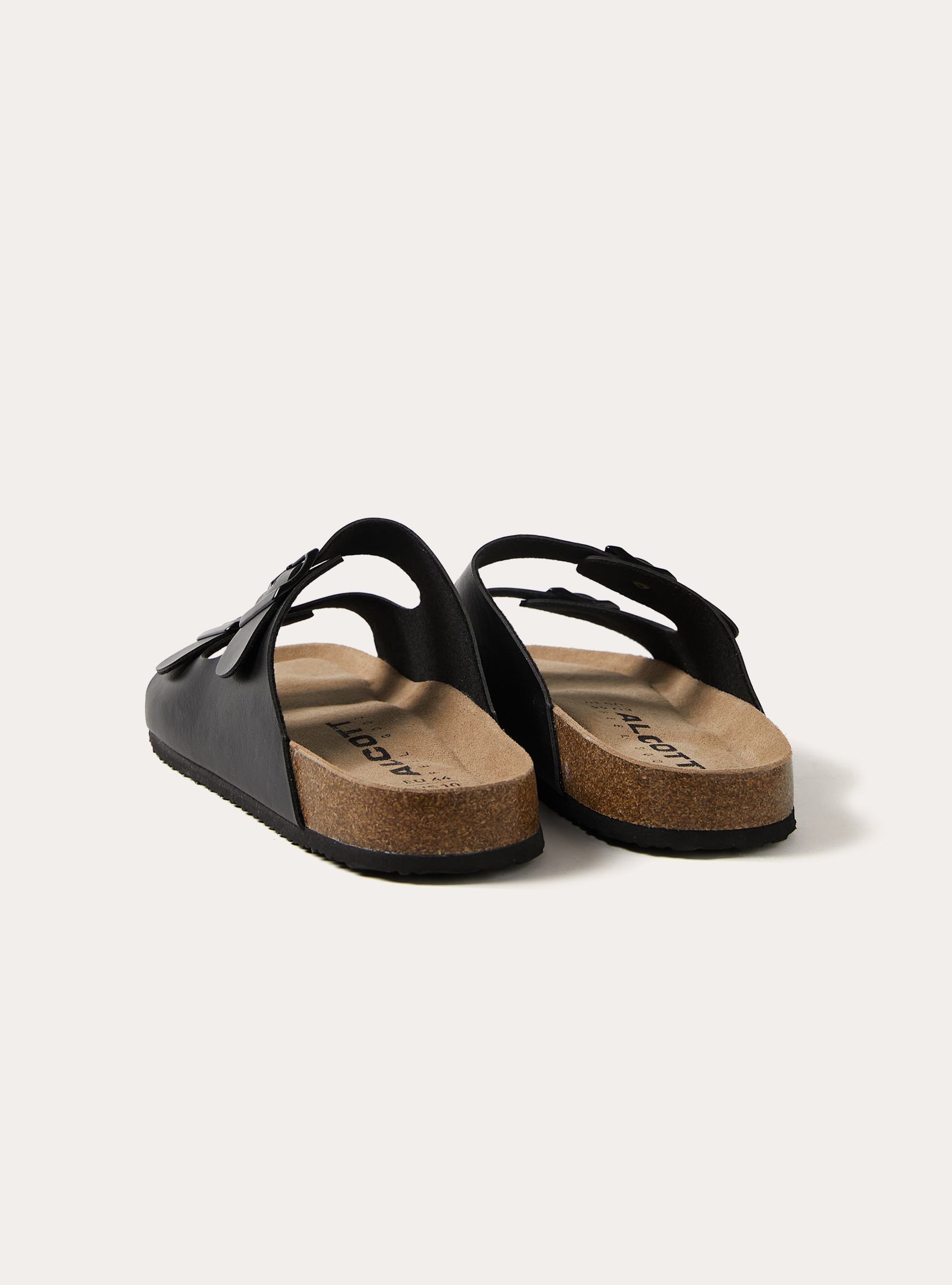 Sandalo in similpelle con suola in suede, BK1 BLACK