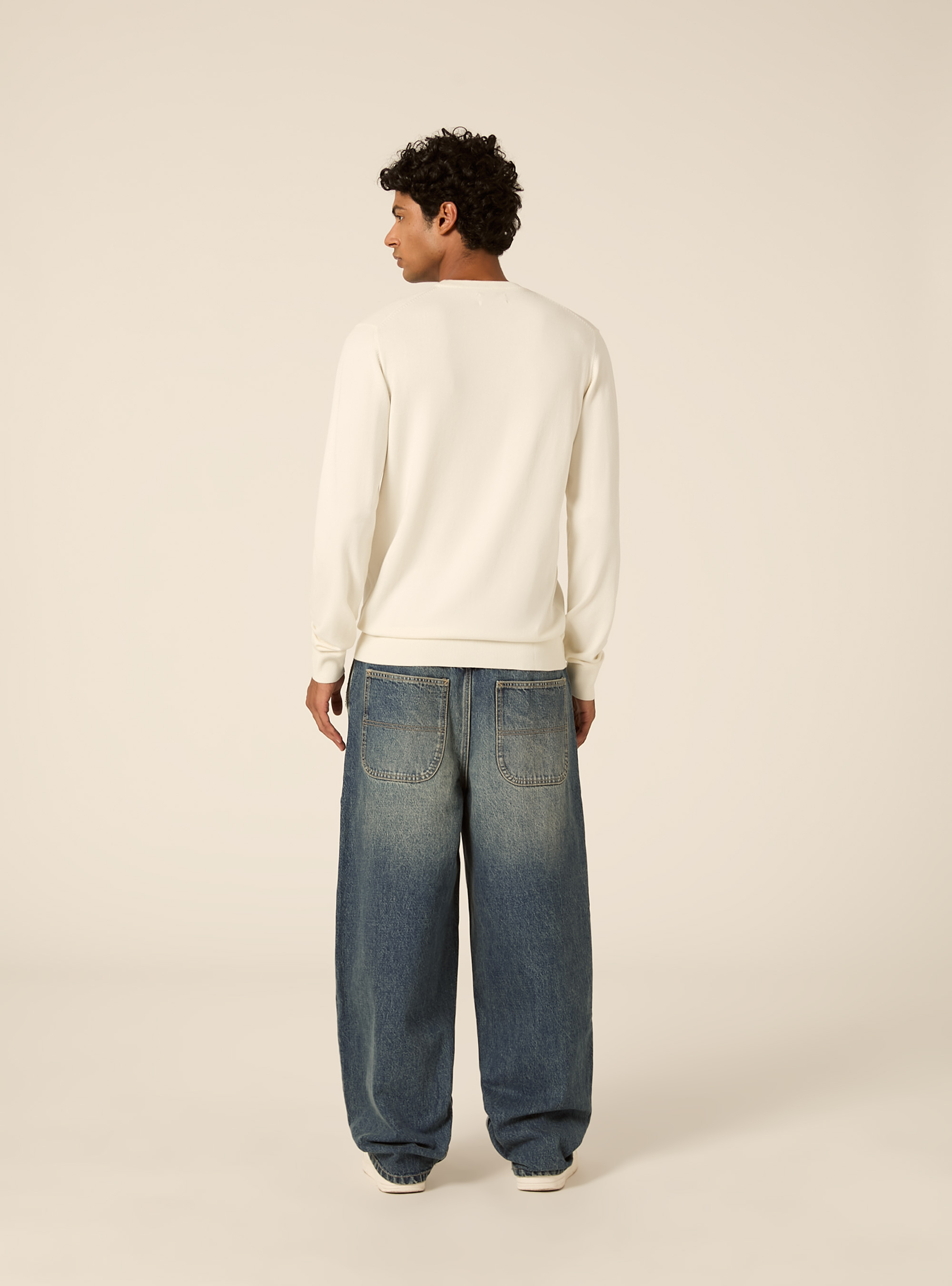 Lenzing Ecovero viscose crewneck pullover, WH1 OFF WHITE