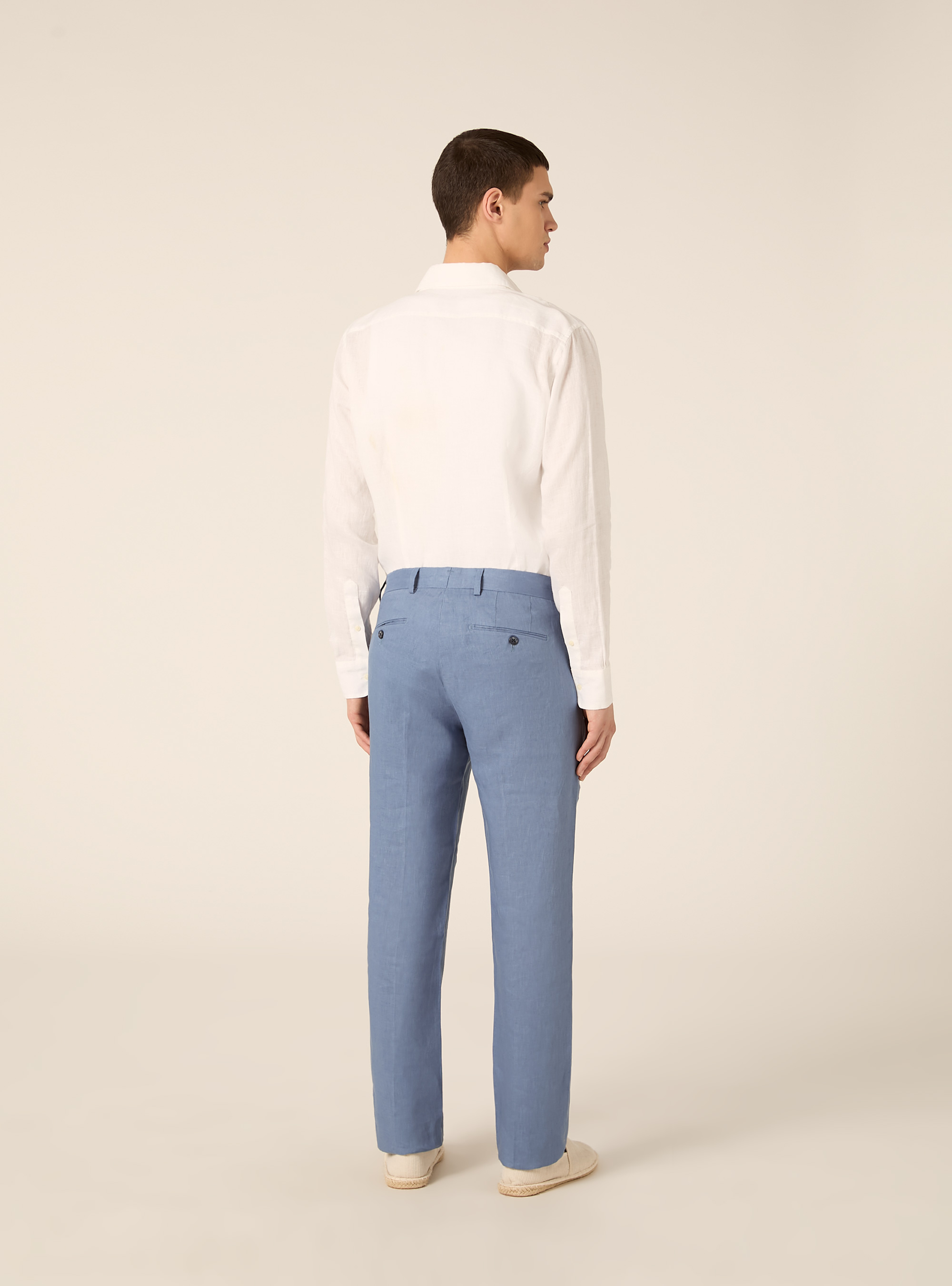 Pure linen trousers, AZ2 AZURE MEDIUM