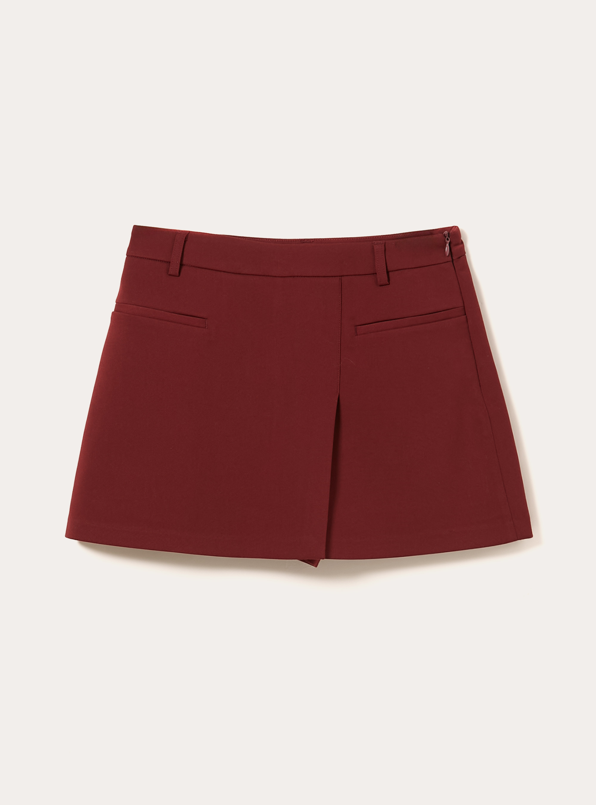 Jupe-short crois&eacute;e unie, BO2 BORDEAUX MEDIUM