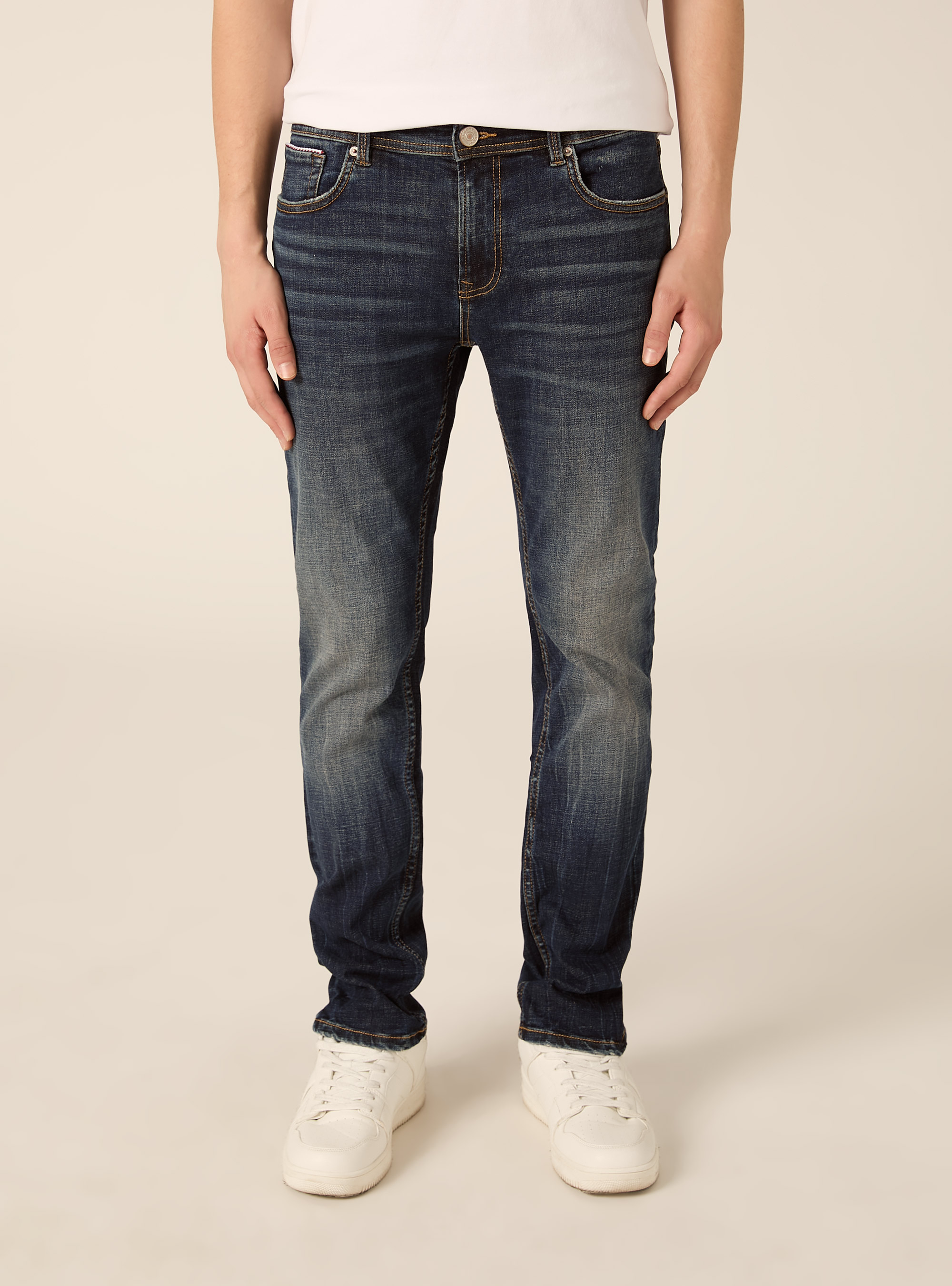 Skinny fit jeans, D100 BLUE DARK OVERDYE