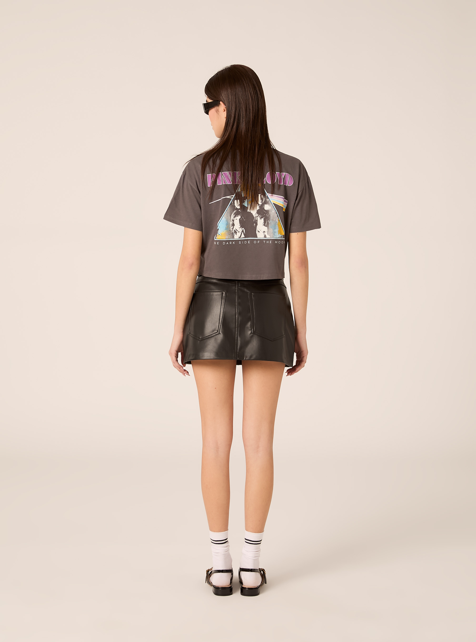 Falda pantal&oacute;n efecto piel, BK1 BLACK