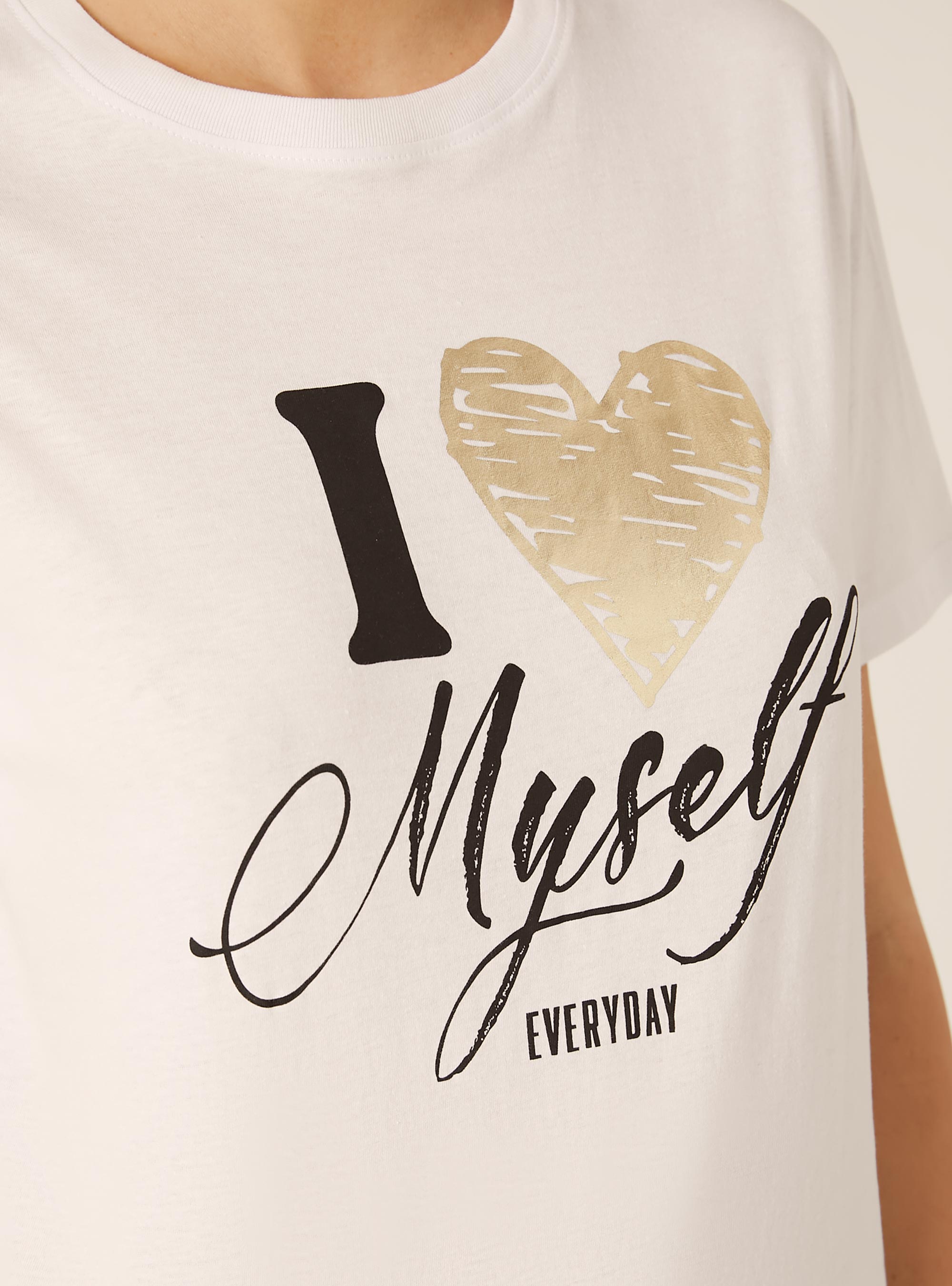 Camiseta con estampado metalizado, WH3 WHITE