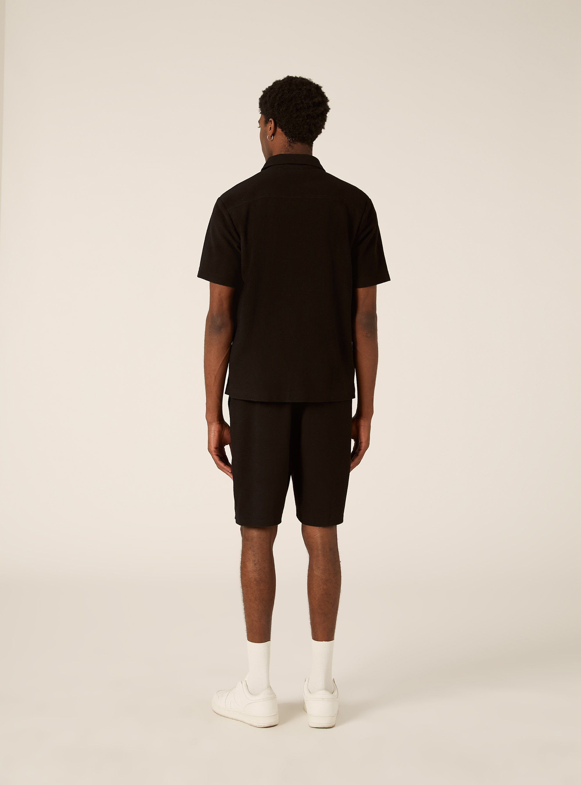 Chemise &agrave; manches courtes textur&eacute;e, BK1 BLACK