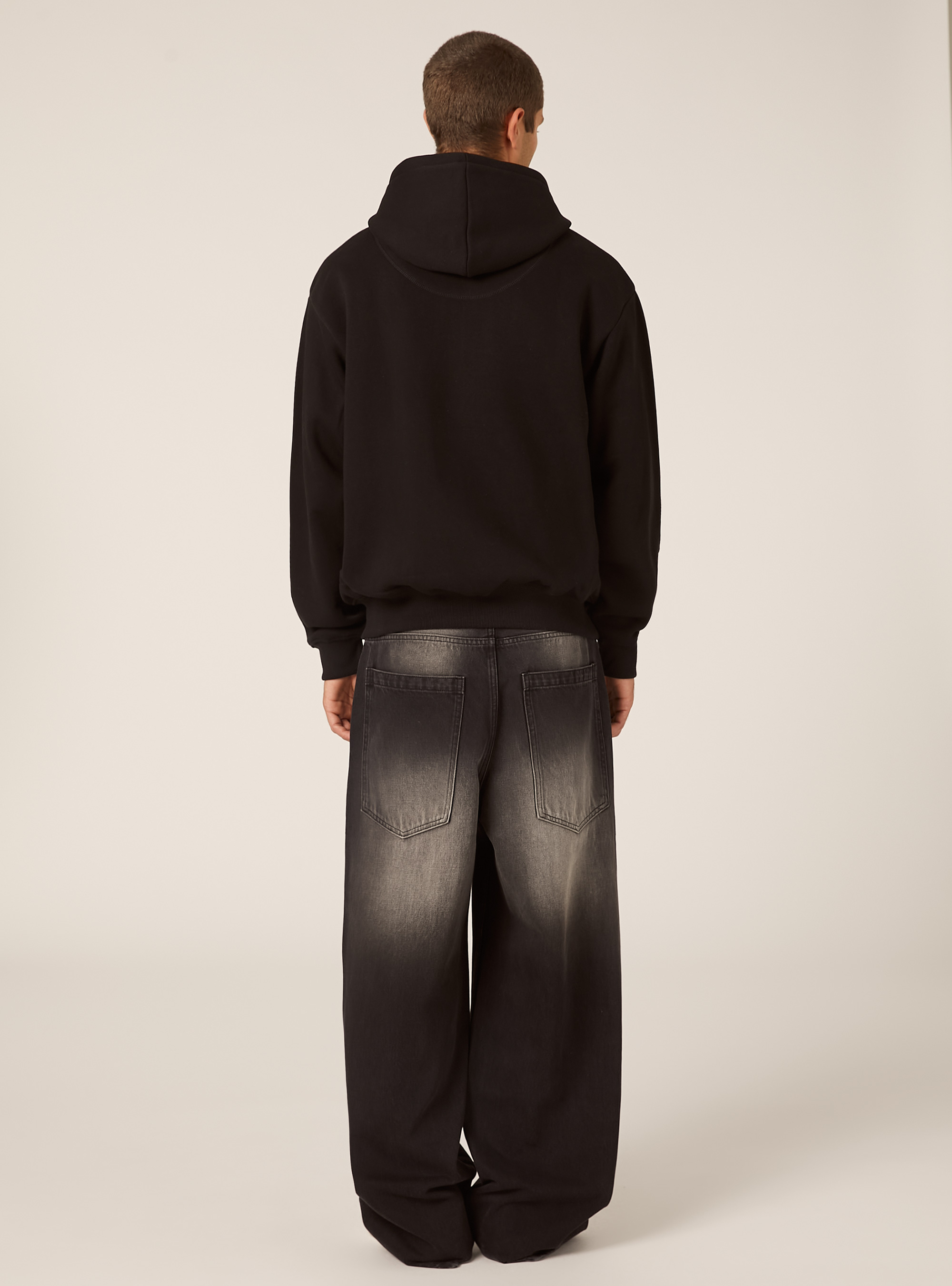 Sweat-shirt zipp&eacute; &agrave; capuche coupe boxy, BK1 BLACK