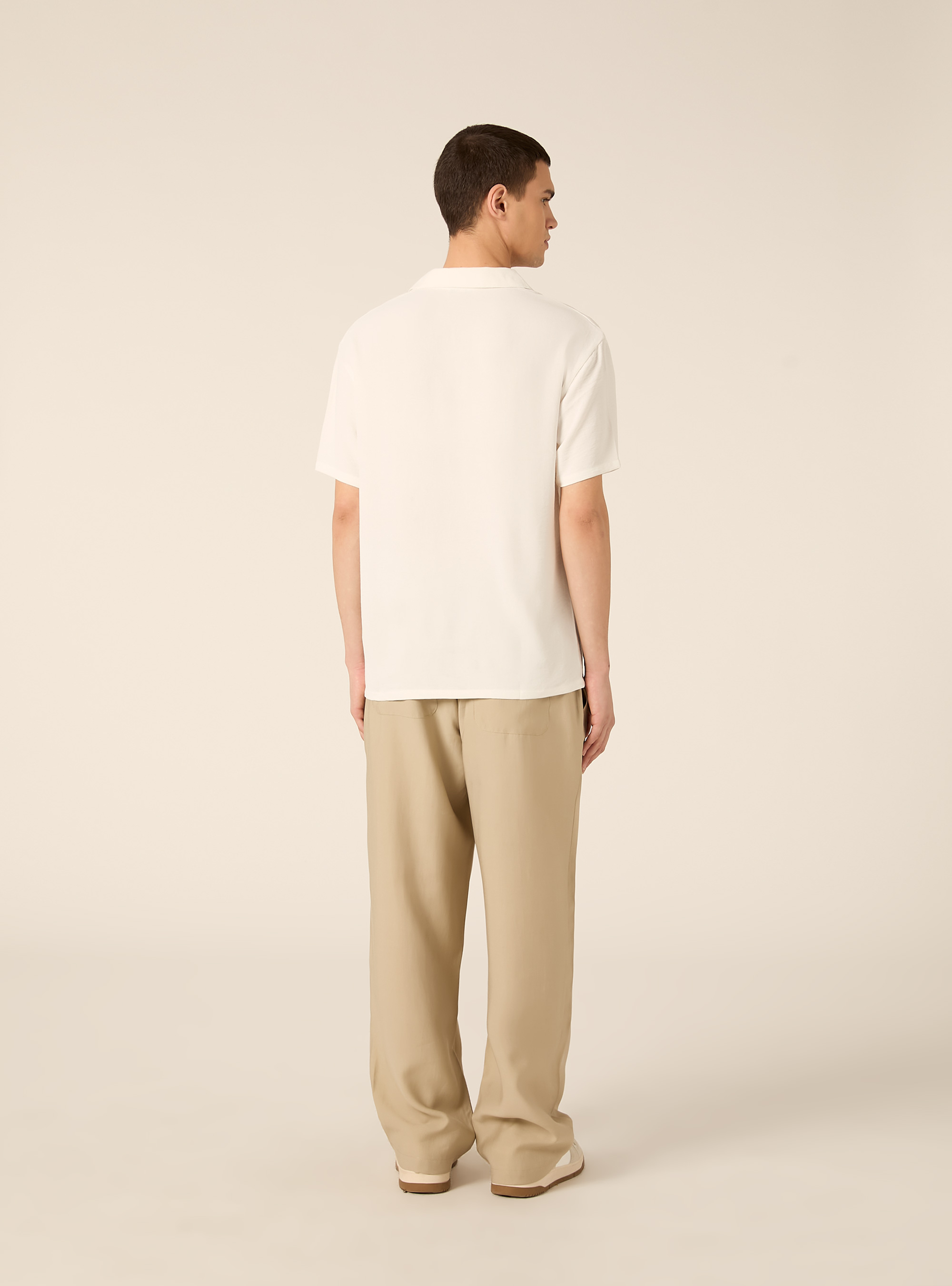 Basic crepe polo shirt, WH2 WHITE