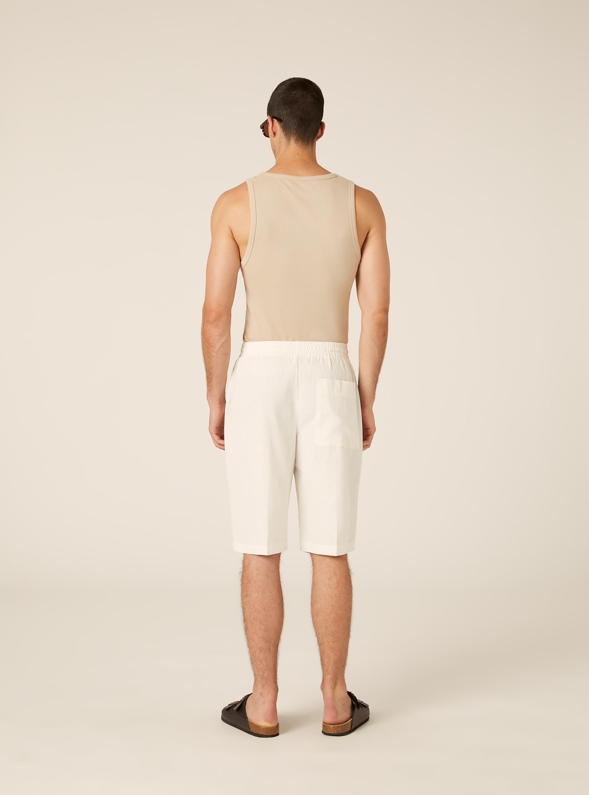 Bermudas aus Leinenmischung, WH2 WHITE