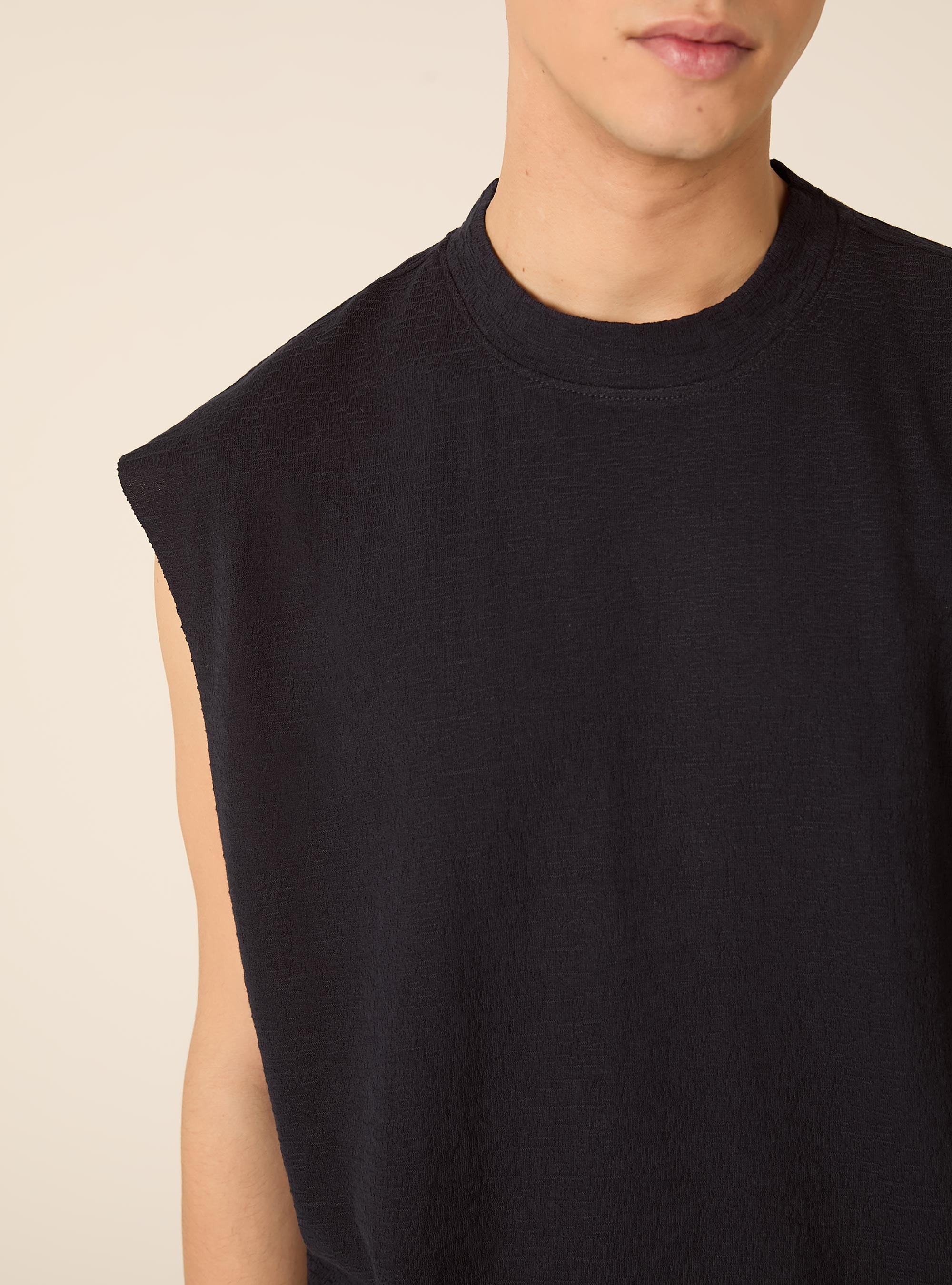 Strukturstrick-Tanktop in Boxy-Fit, NA1 NAVY DARK