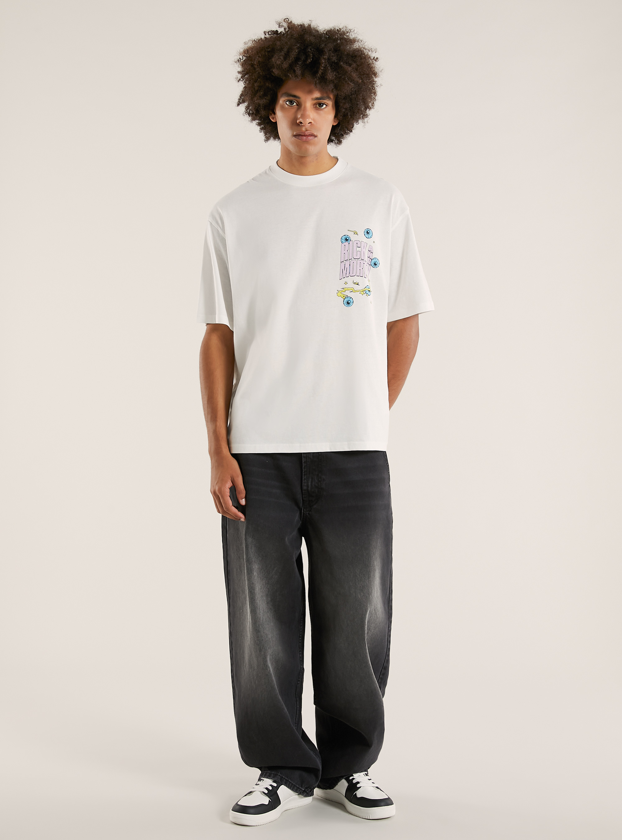 T-shirt rick and morty boxy fit, WH2 WHITE