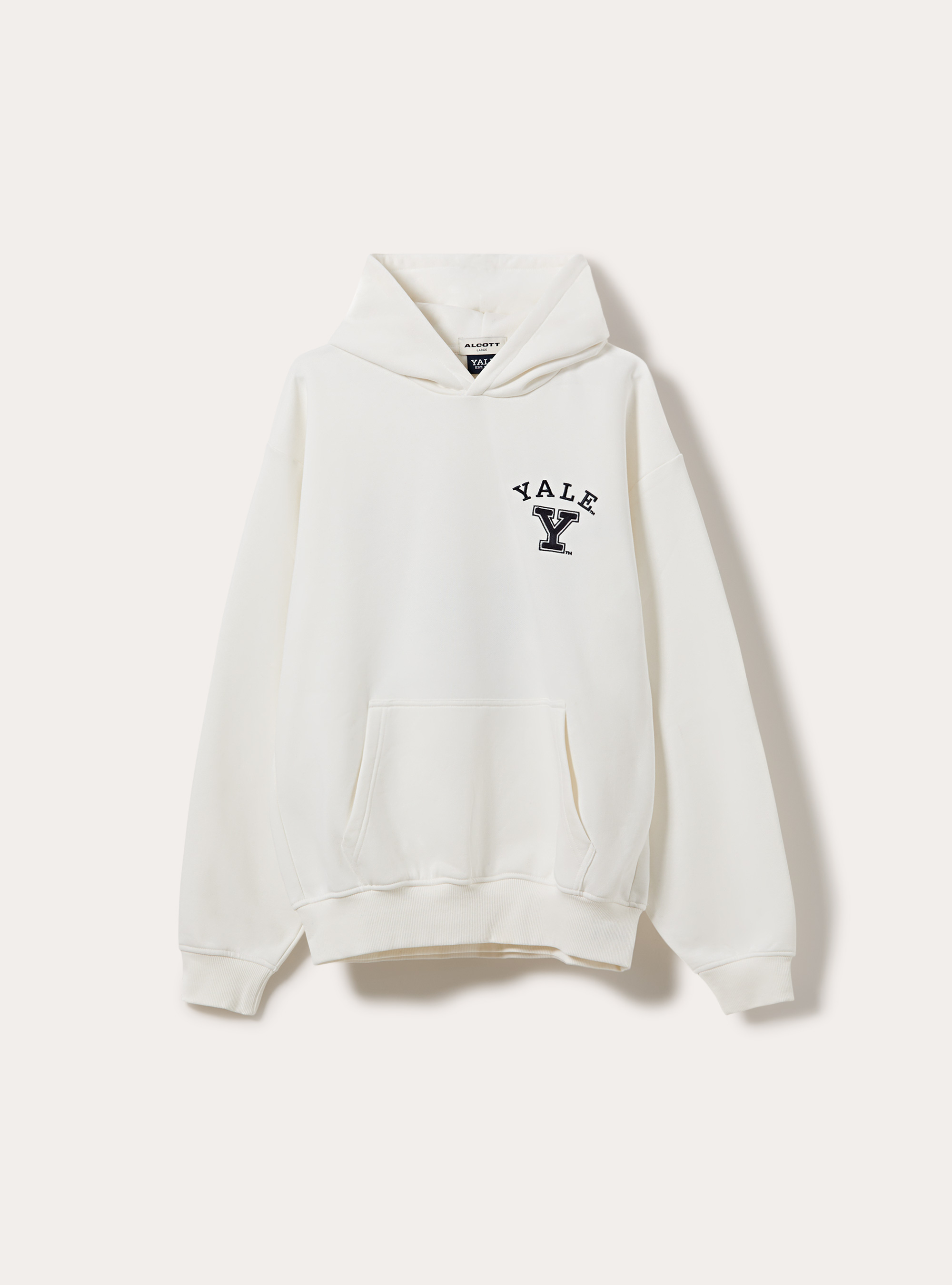Felpa con cappuccio boxy licenza yale, WH2 WHITE