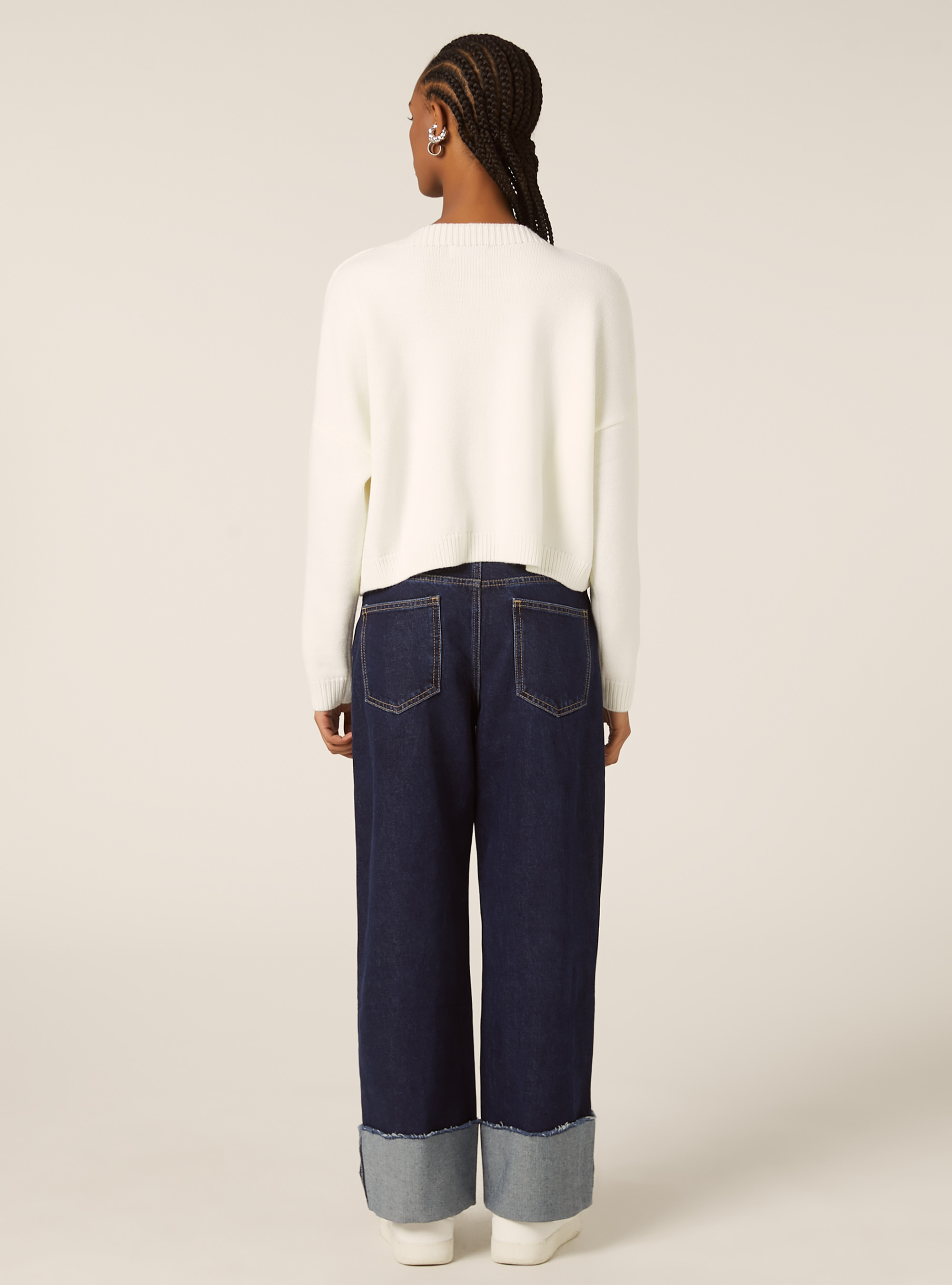 Pull &agrave; col rond basique, WH1 OFF WHITE