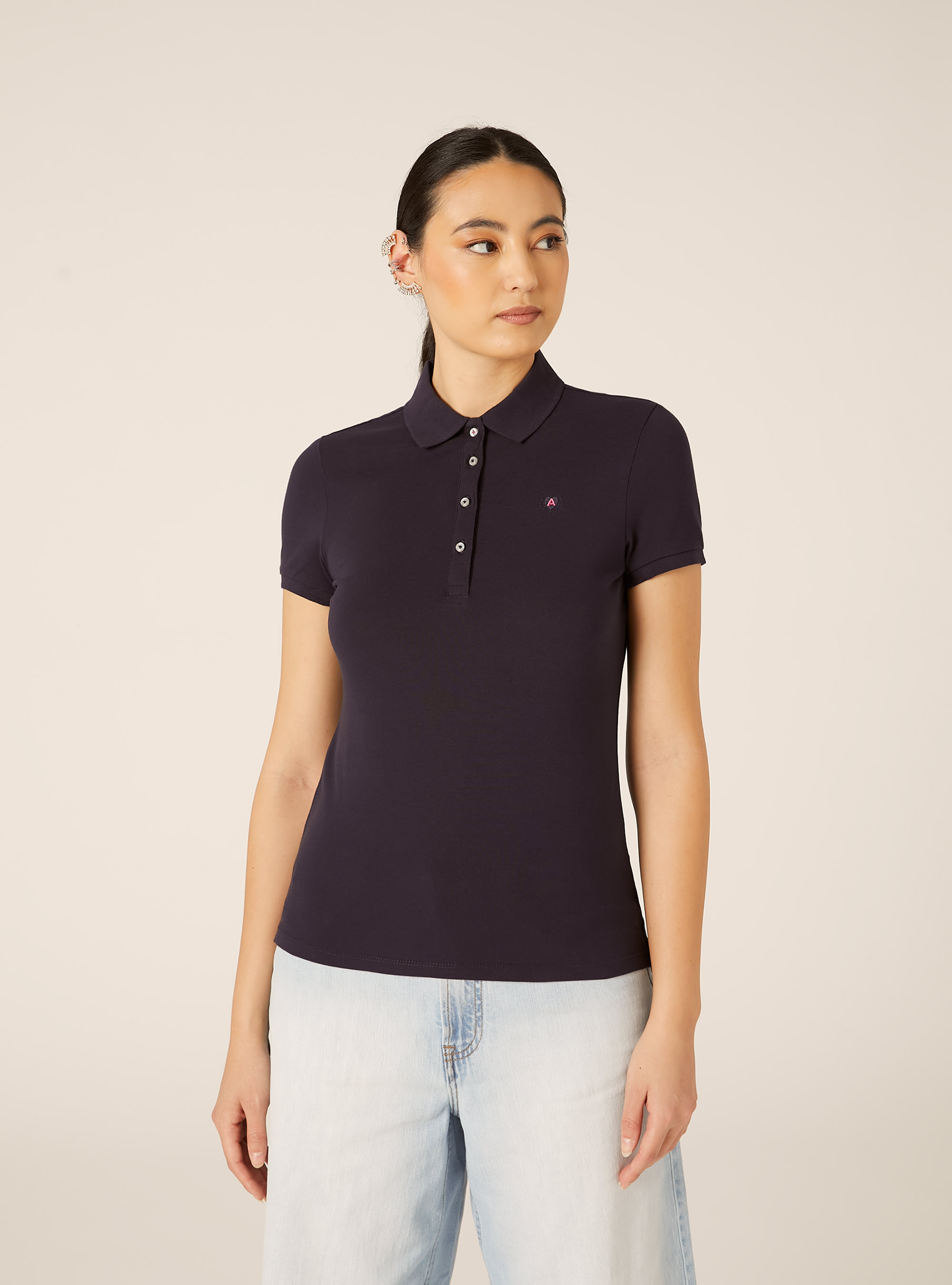 Slim Fit Polo Shirt with Embroidered Logo, BL2 BLUE MEDIUM