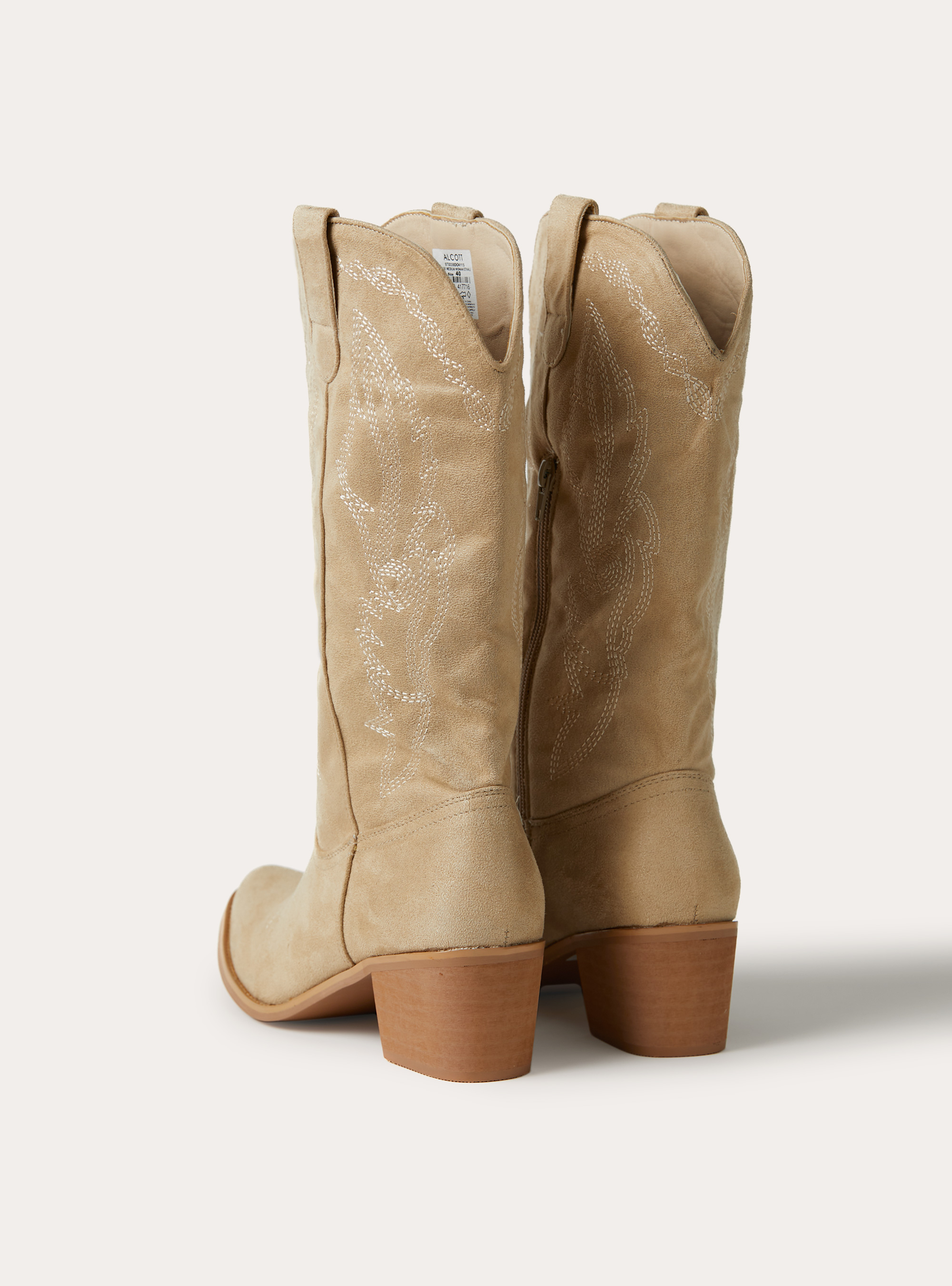 Camperos boots with embroidery, BG2 BEIGE MEDIUM