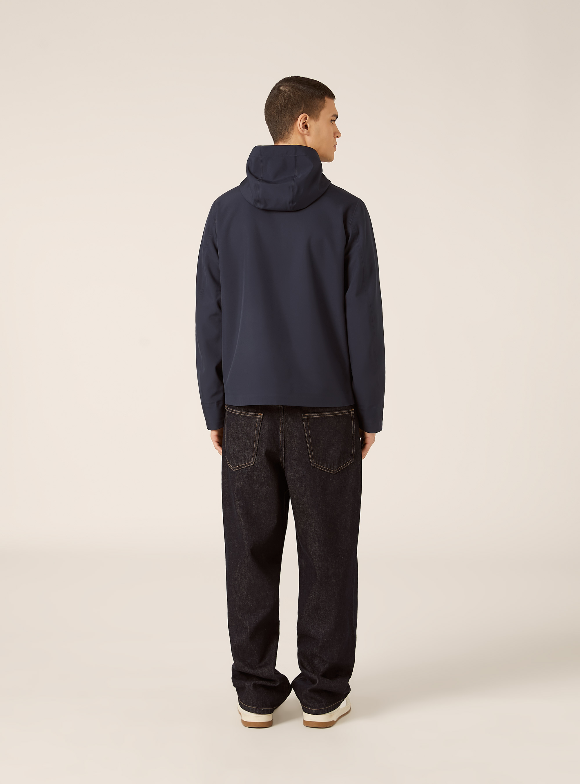Technical windproof jacket with hood, NA1 NAVY DARK