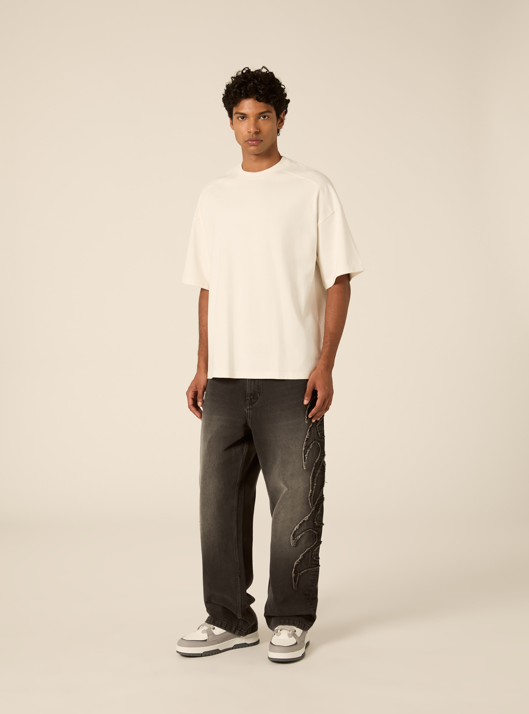 Boxy fit shirt mit &uuml;berschnittenen schultern, WH2 WHITE