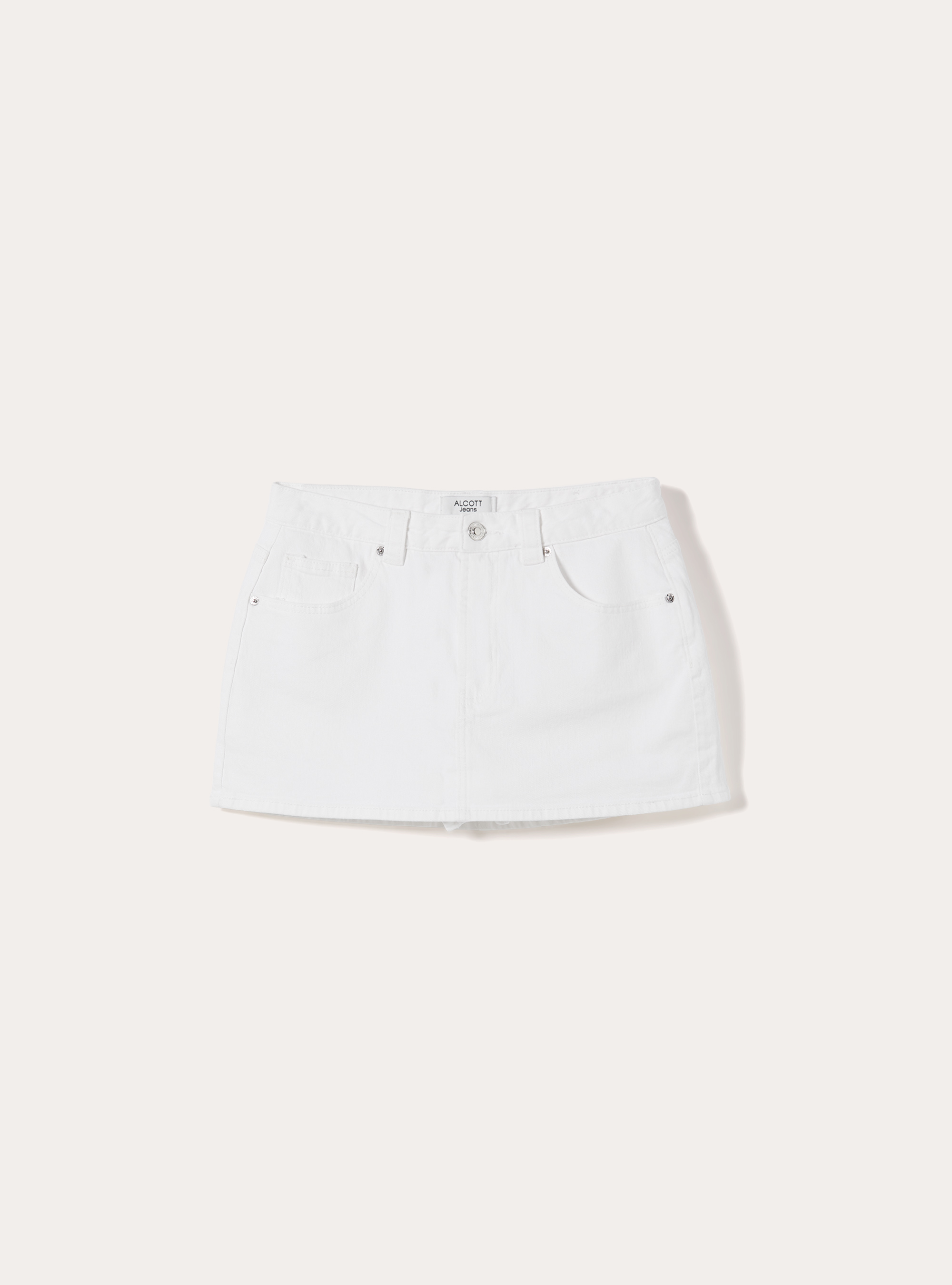 Denim Five-Pocket Skort, D099 WHITE