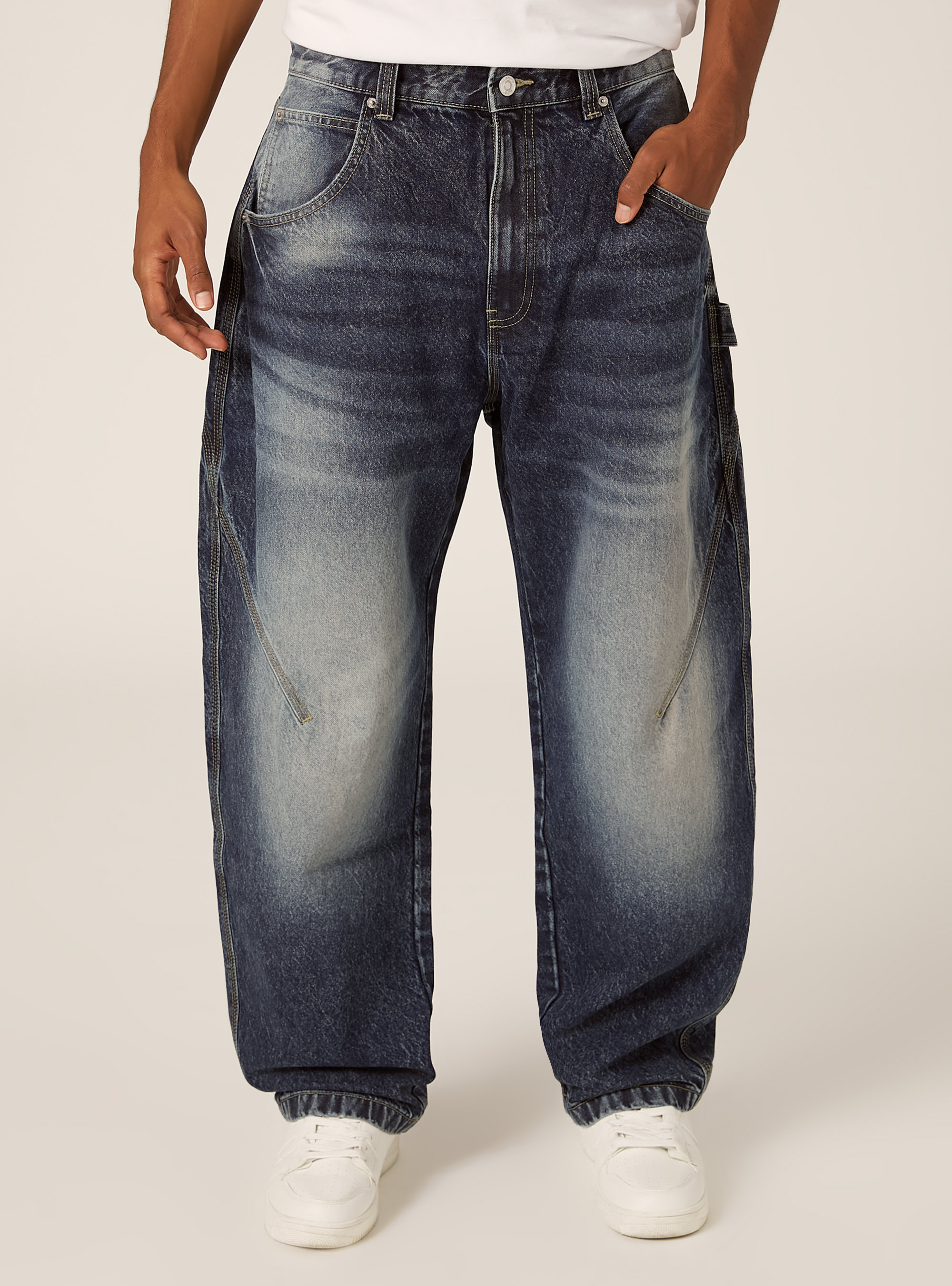 Vaqueros balloon carpenter, D003 MEDIUM BLUE