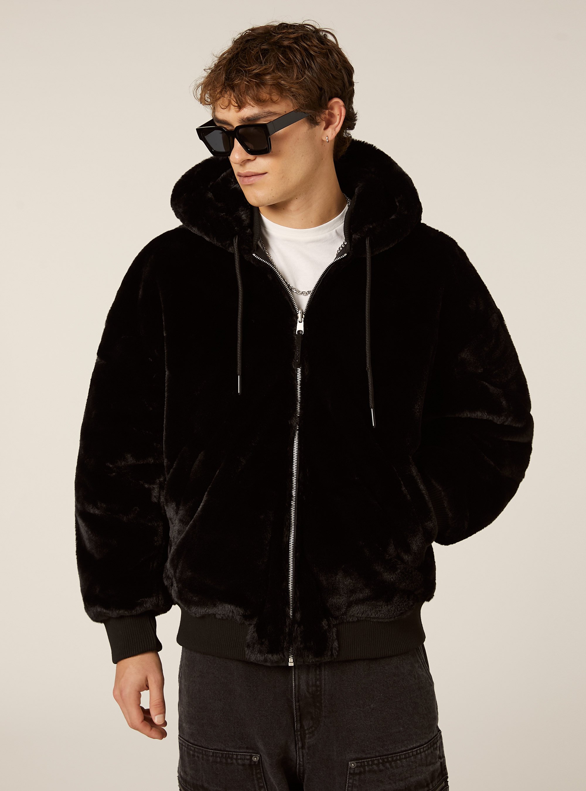 Veste r&eacute;versible avec capuche, BK1 BLACK