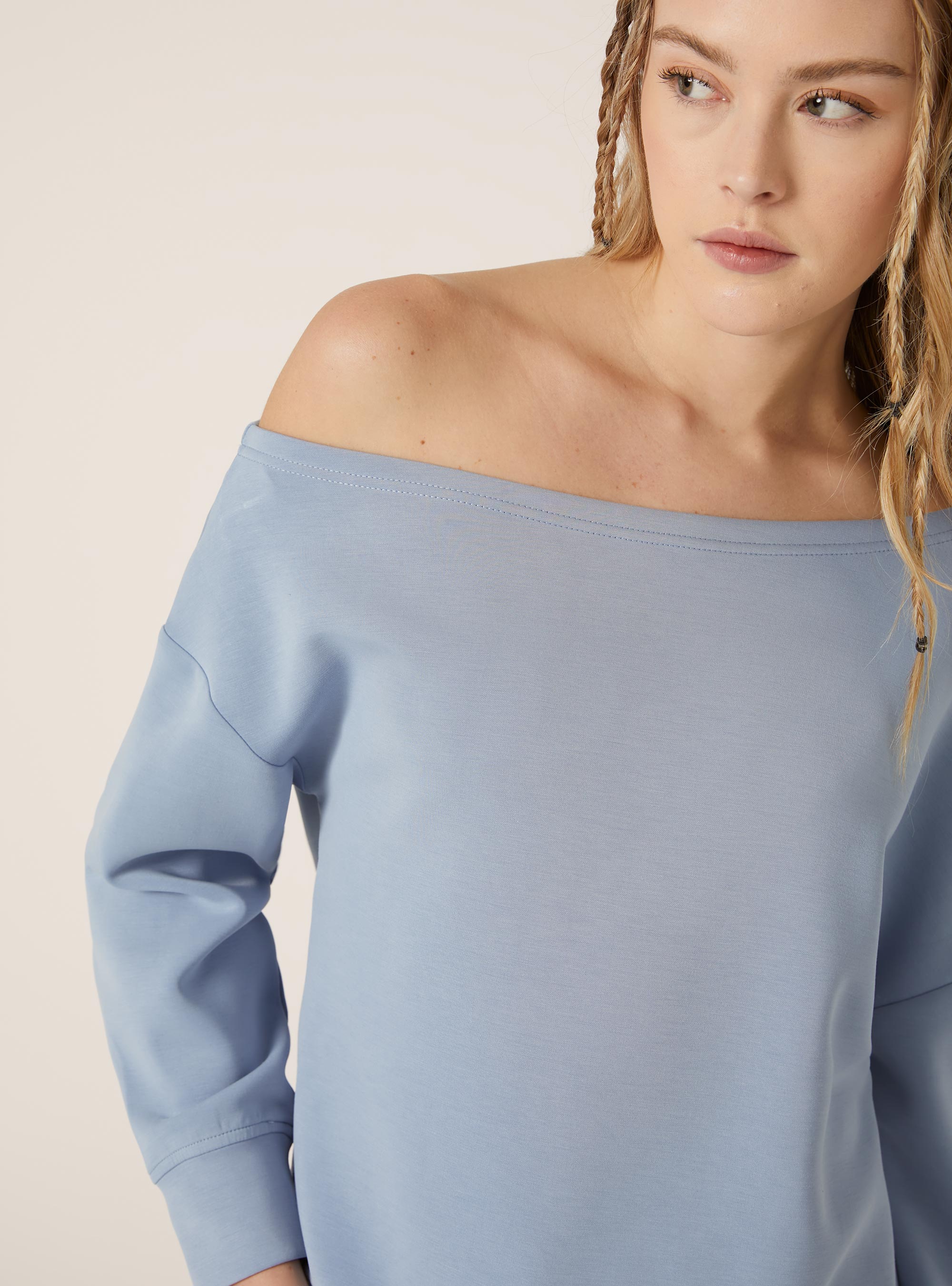 Sweat asym&eacute;trique doux au toucher, AZ2 AZURE MEDIUM