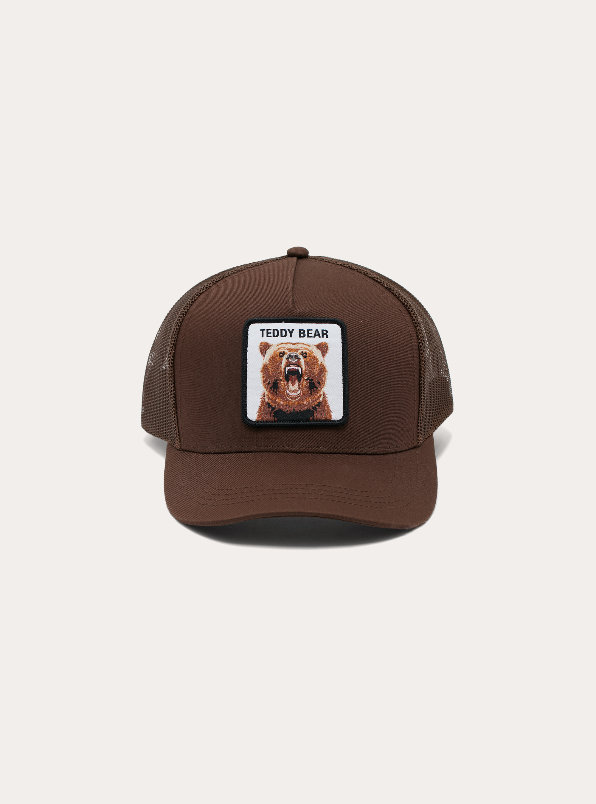 Trucker cap with patch, BR2 BROWN MEDIUM