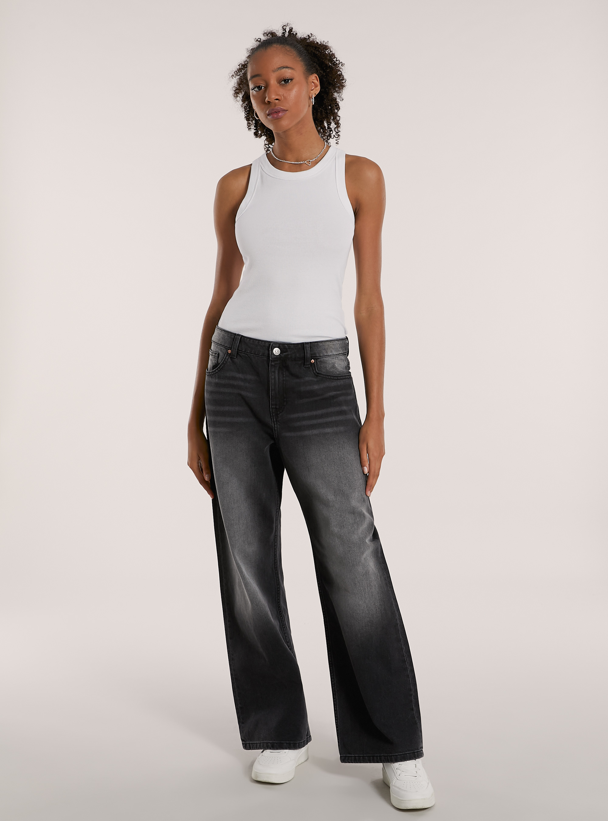 Jean de coupe ample, D000 BLACK