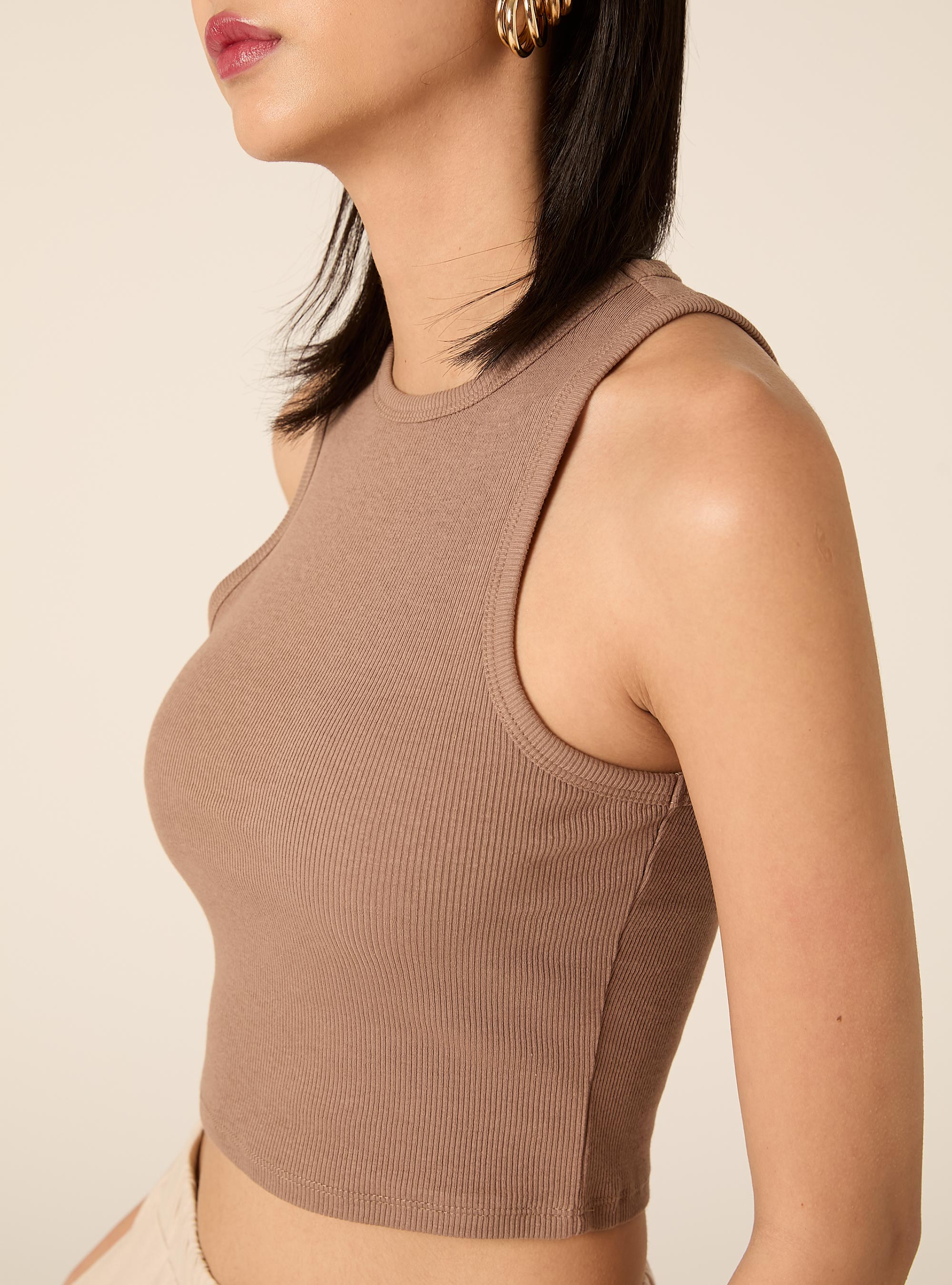 Camiseta sin mangas corta de canal&eacute;, BR3 BROWN LIGHT