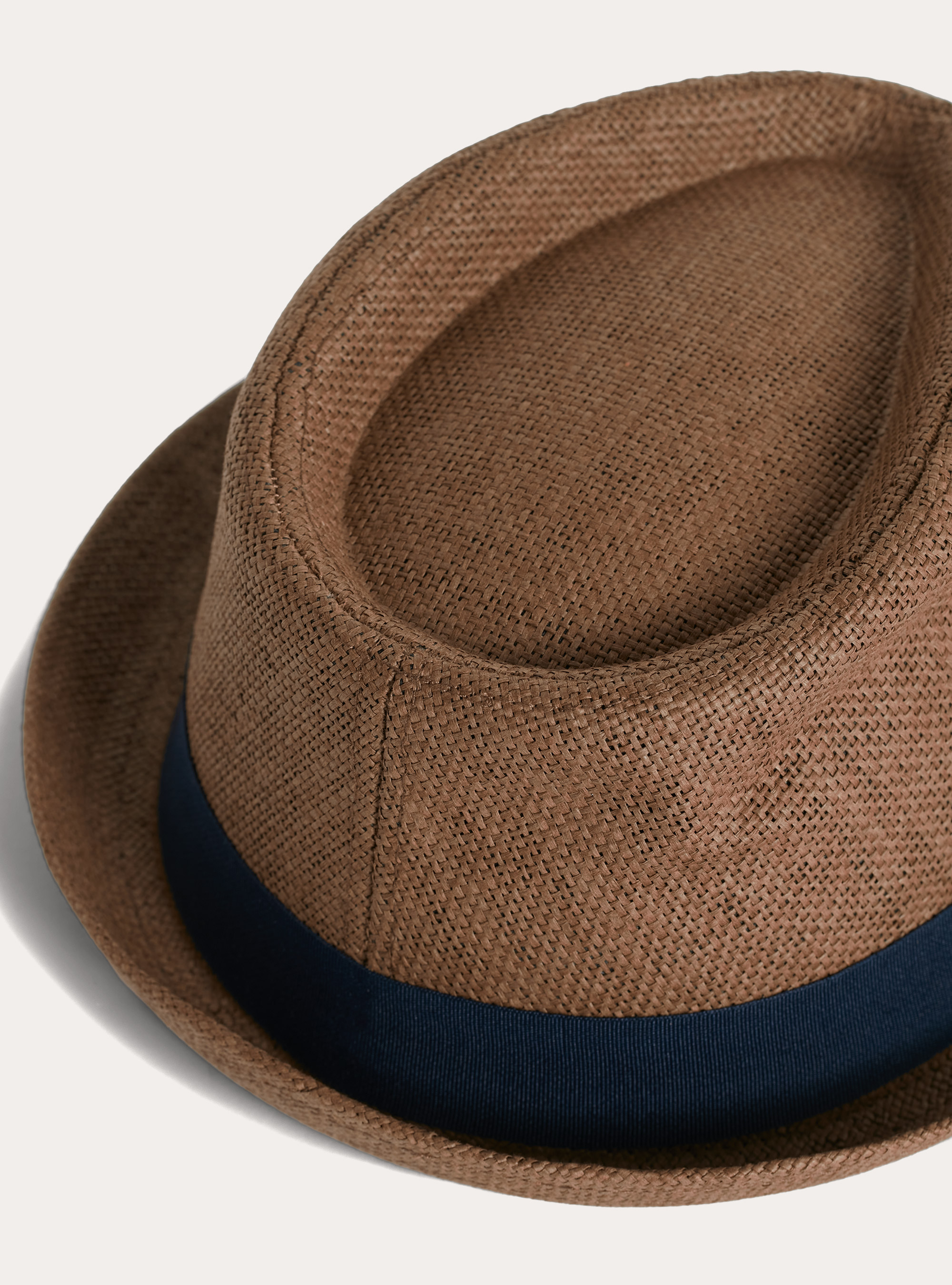 Raffia Panama Hat with Contrast Band, BR2 BROWN MEDIUM