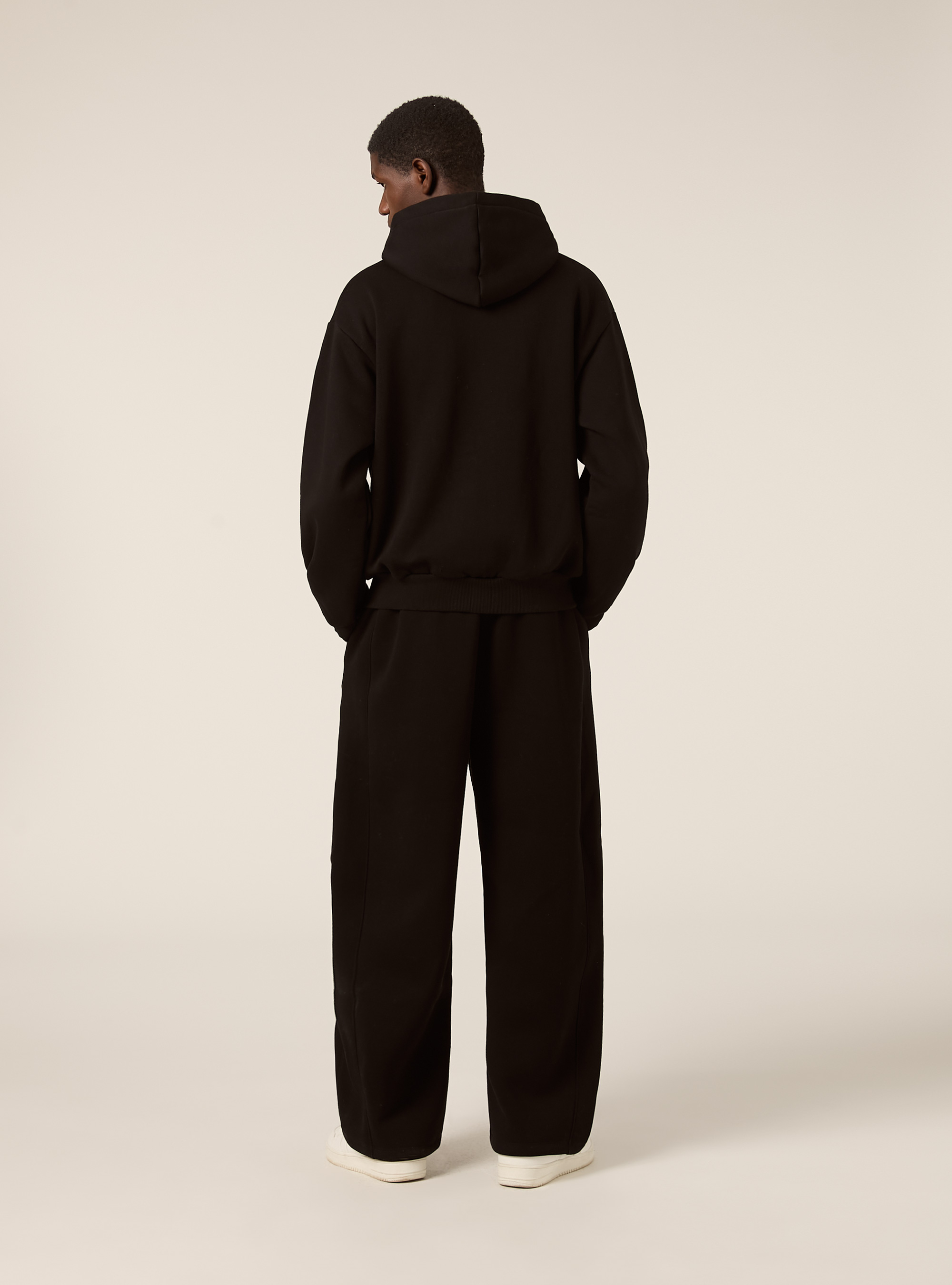 Sweat &agrave; capuche zipp&eacute; coupe boxy, BK1 BLACK