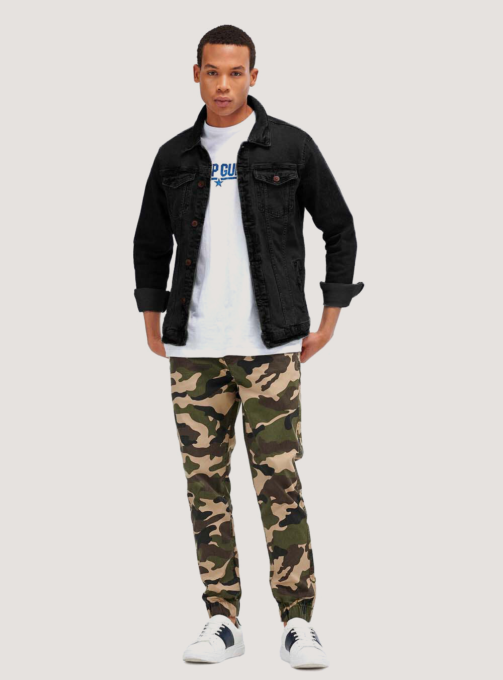 Veste en jean stretch confortable, C109 BLACK