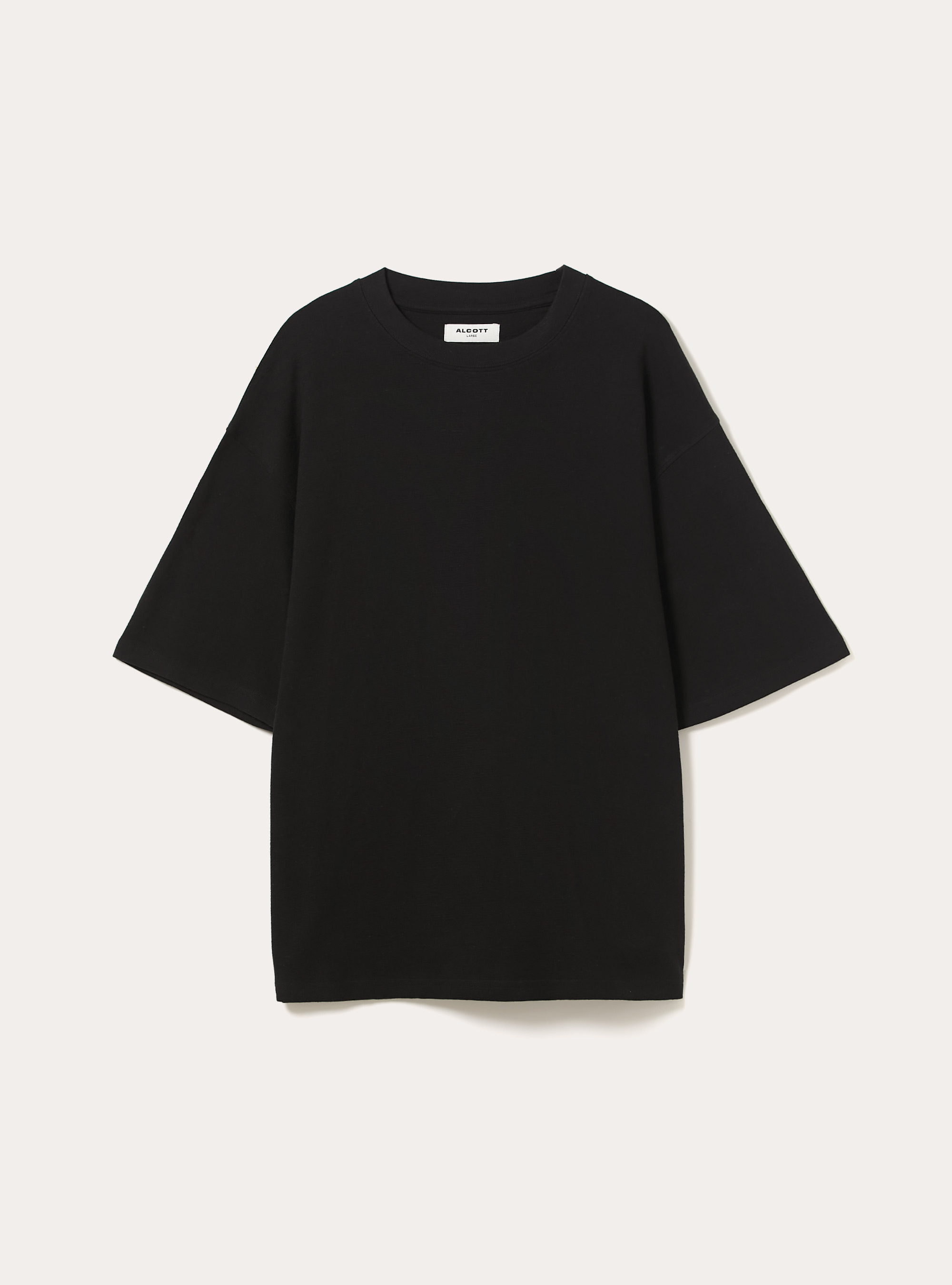 Baumwoll-T-Shirt mit Struktur, BK1 BLACK
